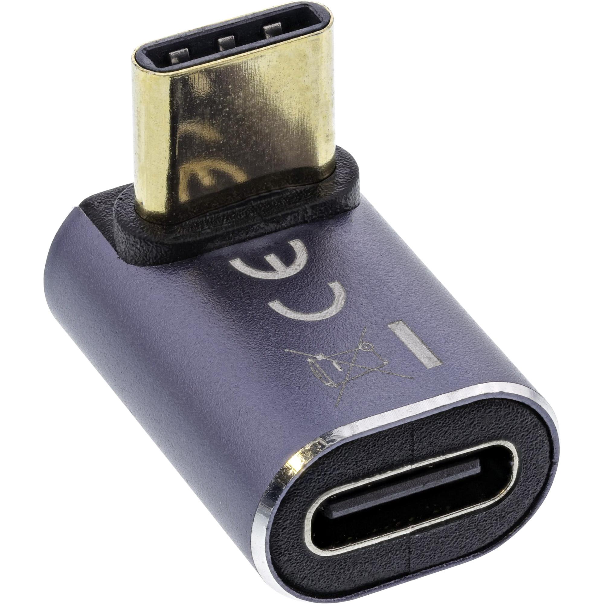Adattatore USB4 - presa-spina USB-C angolata alto-basso - alluminio