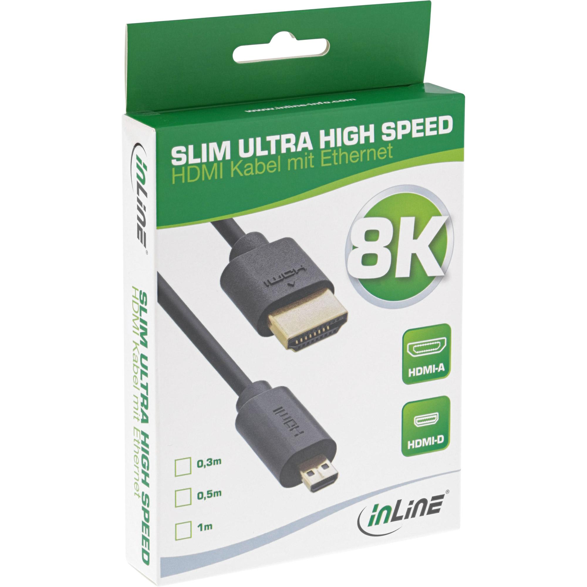 Cavo HDMI in linea 17933D 0,3 M HDMI Tipo A (standard) HDMI Tipo D (Microfono) Nero (17933D)