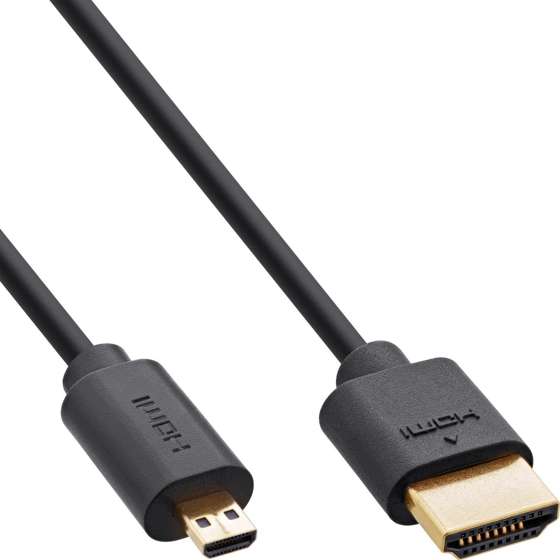 Cavo HDMI sottile ad altissima velocitÃ  - 8K4K - A St. - D St. Micro - 0,5 m