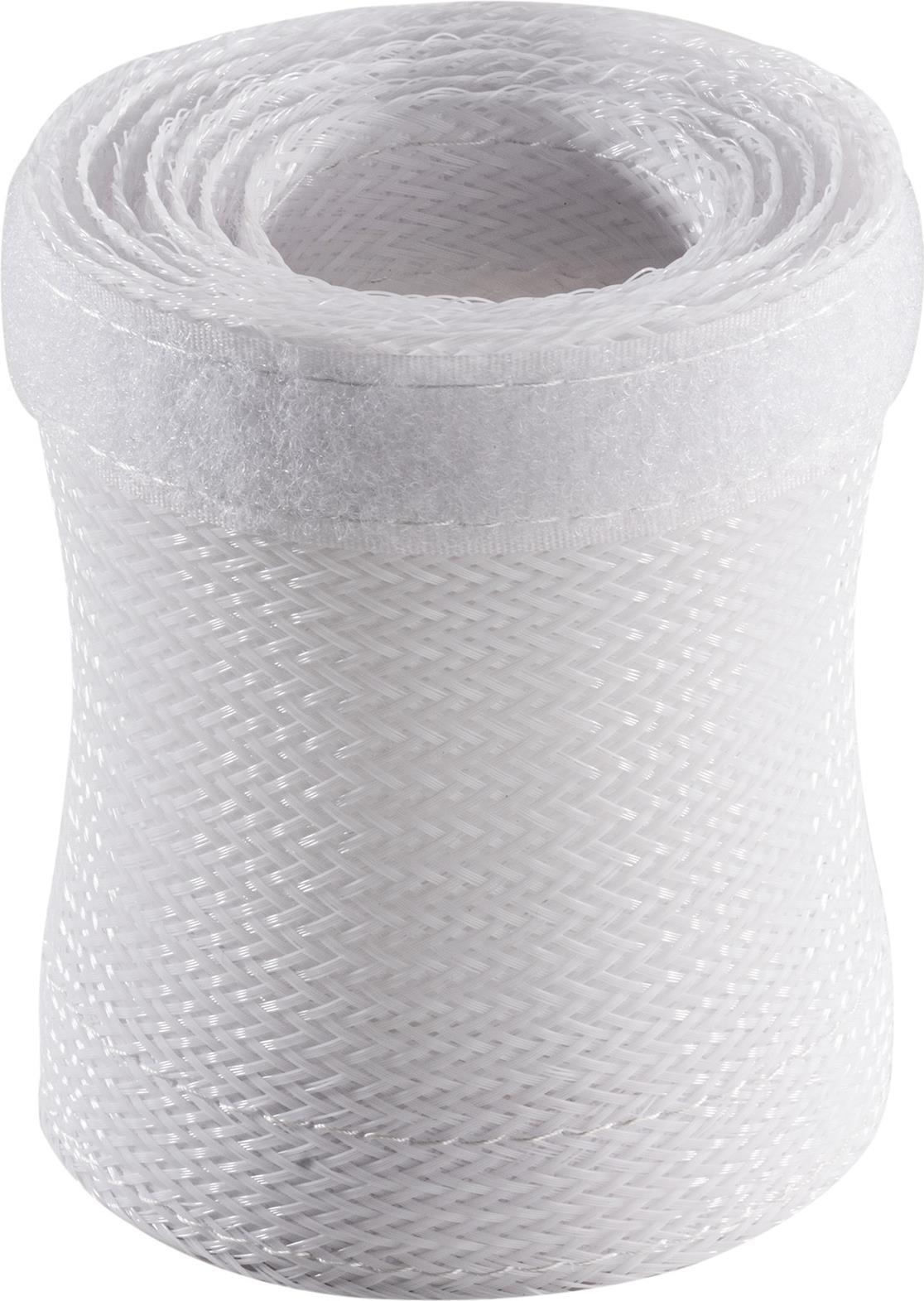 In linea - tubo del cavo - pantaloni in tessuto con dispositivo di fissaggio a gancio e anello 25 mm di diametro - bianco - 1 m