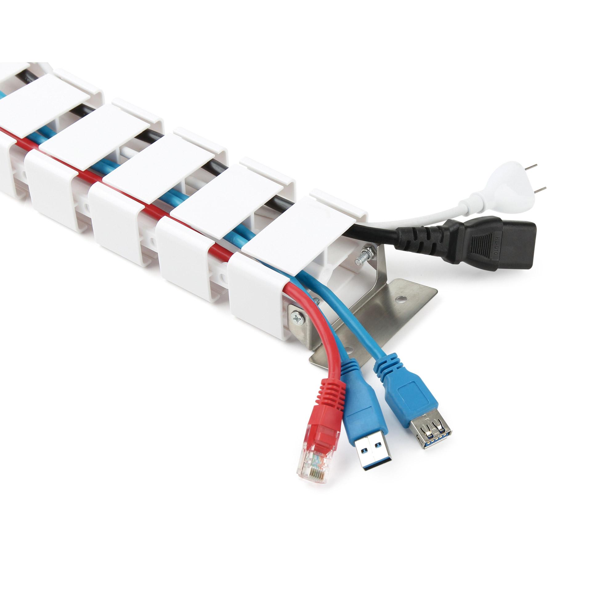 InLine - canalina per cavi (verticale) - flessibile 4 camere 68x36mm massimo 128 m - può essere montata sotto il tavolo - bian
