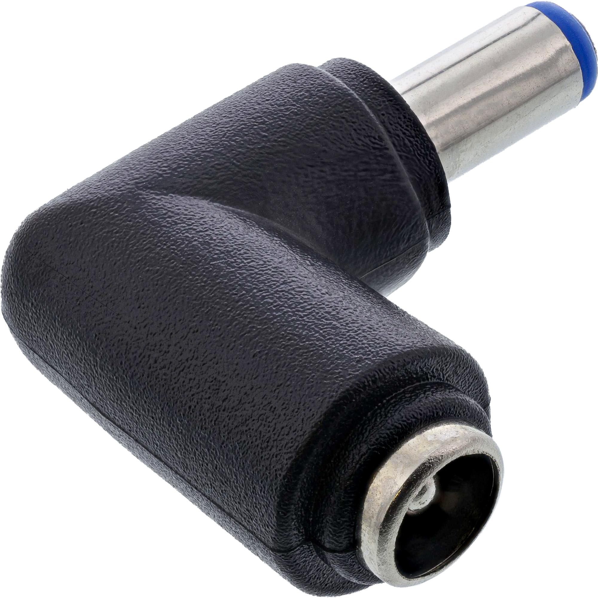 Adattatore CC - spina cava CC 5,5x2,1 mm maschio - femmina angolata