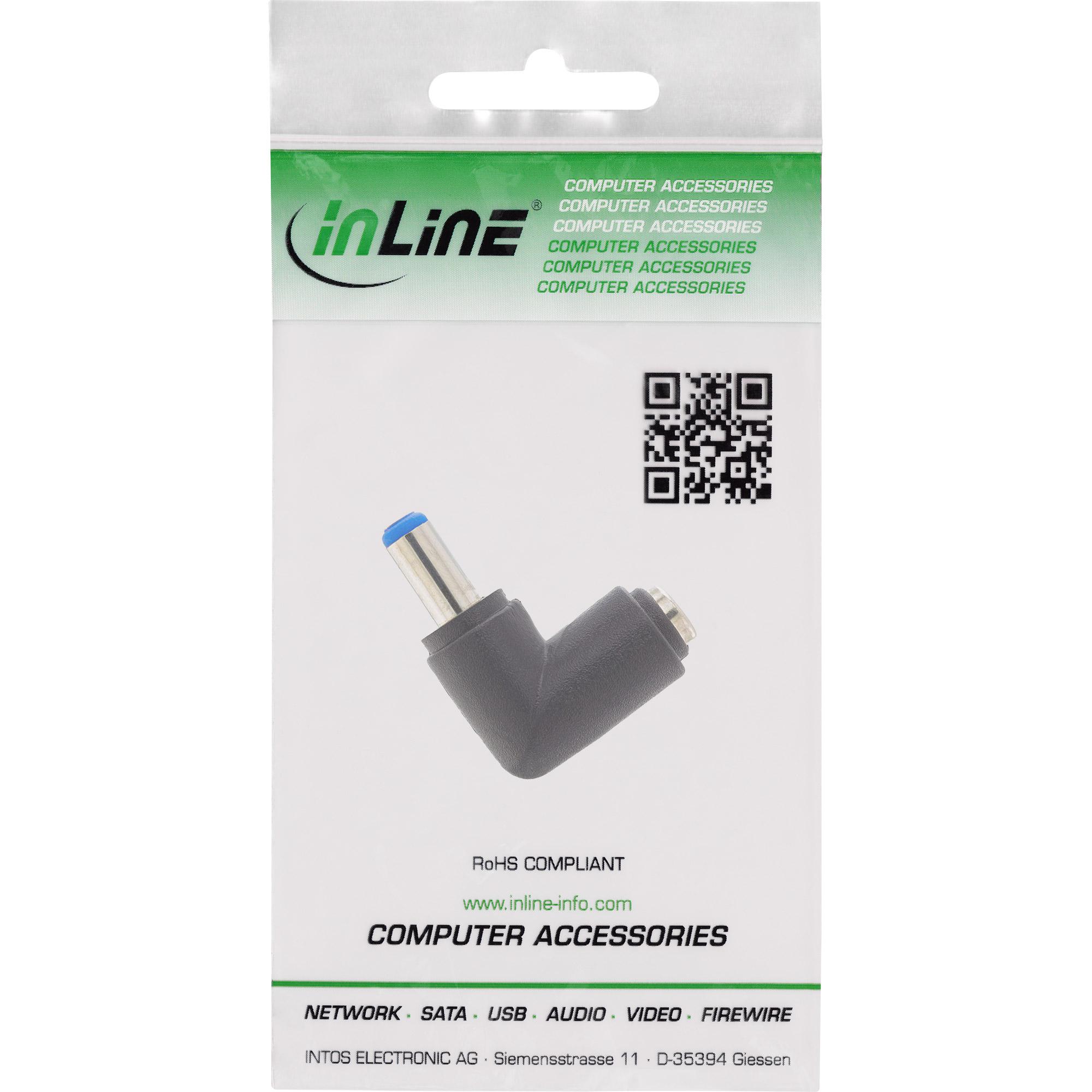 Adattatore CC - spina cava CC 5,5x2,1 mm maschio - femmina angolata