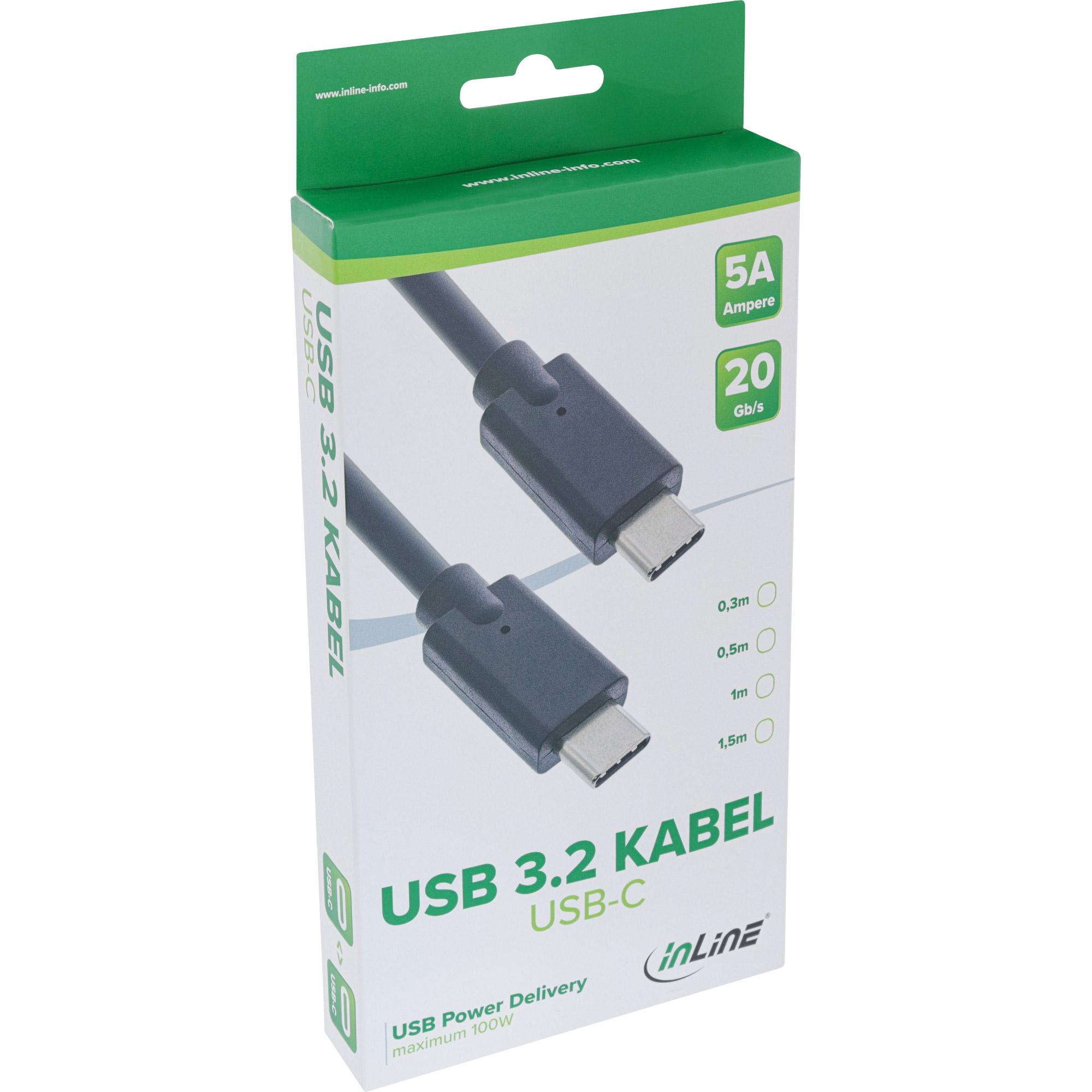 Cavo USB 3.2 Gen.2x2 - USB-C maschio-maschio - nero - 0,3 m