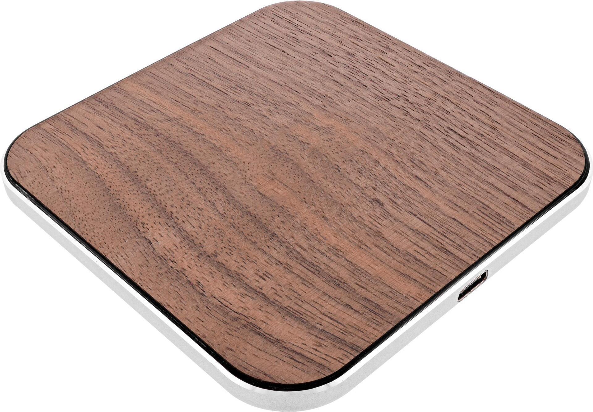 Qi woodcharge - caricabatterie rapido wireless - 5-7 -5-10W-15W - USB-C - senza logo