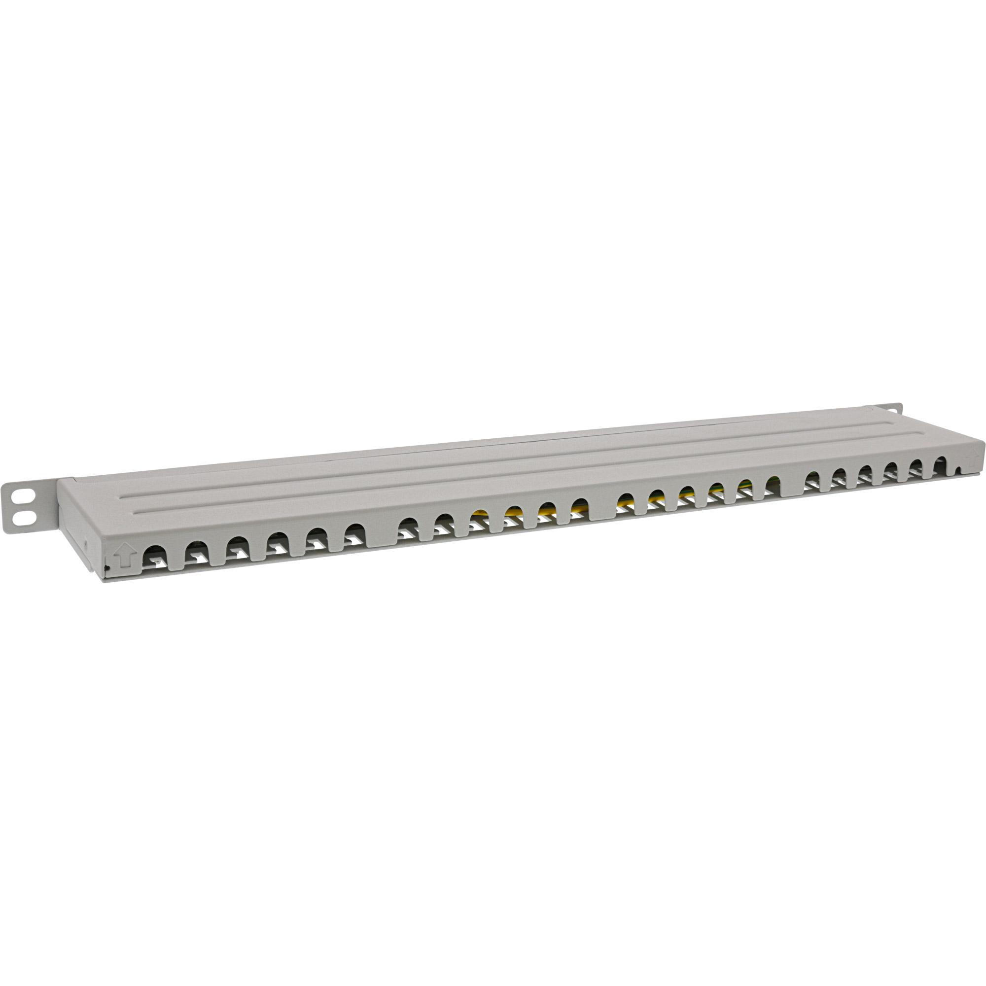 Pannello patch InLine 4830 cm (19") Cat.6A 05U 24 volte con protezione antipolvere grigio (76824L)