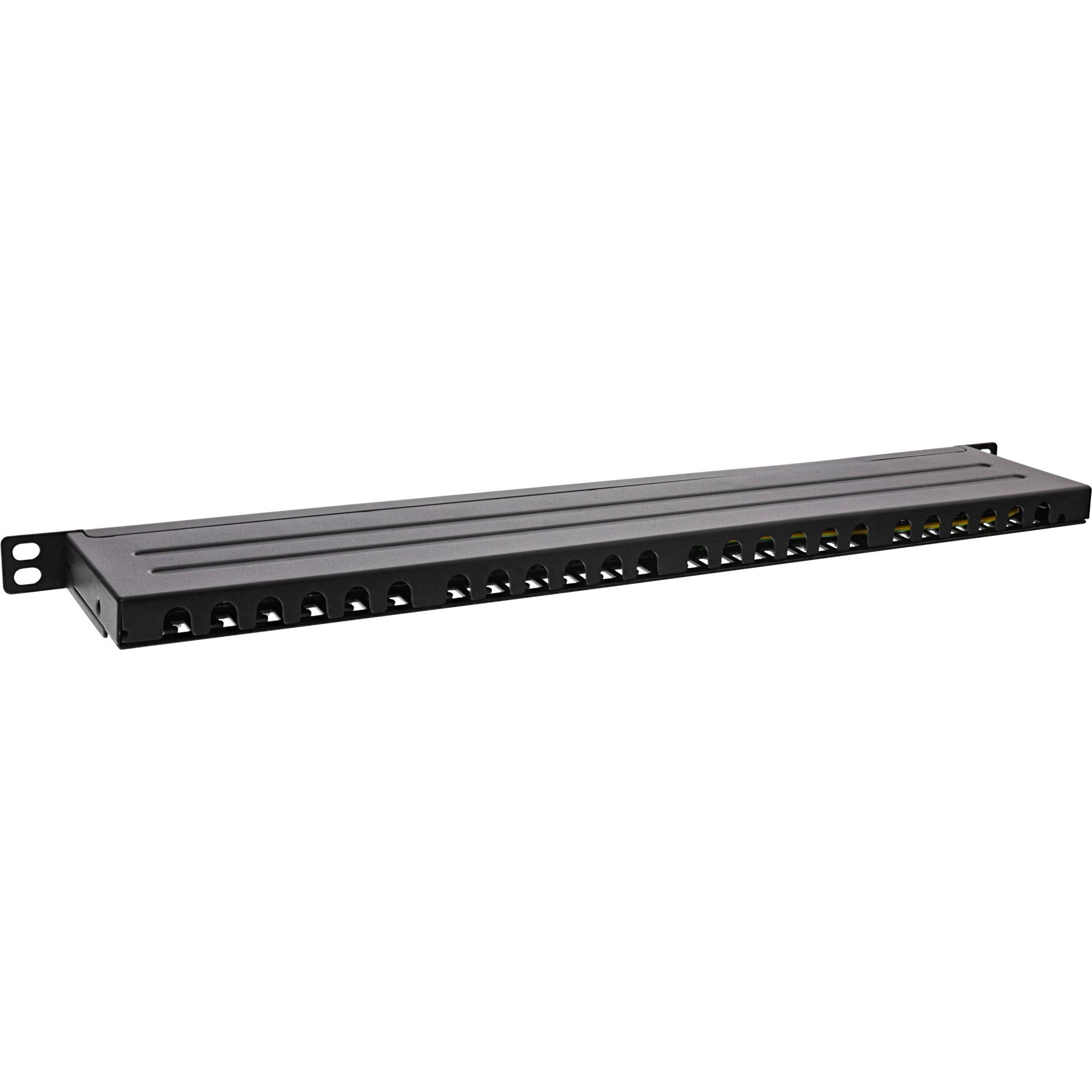 Pannello patch InLine 4830 cm (19") Cat.6A 05U 24 volte con protezione antipolvere nero (76824M)