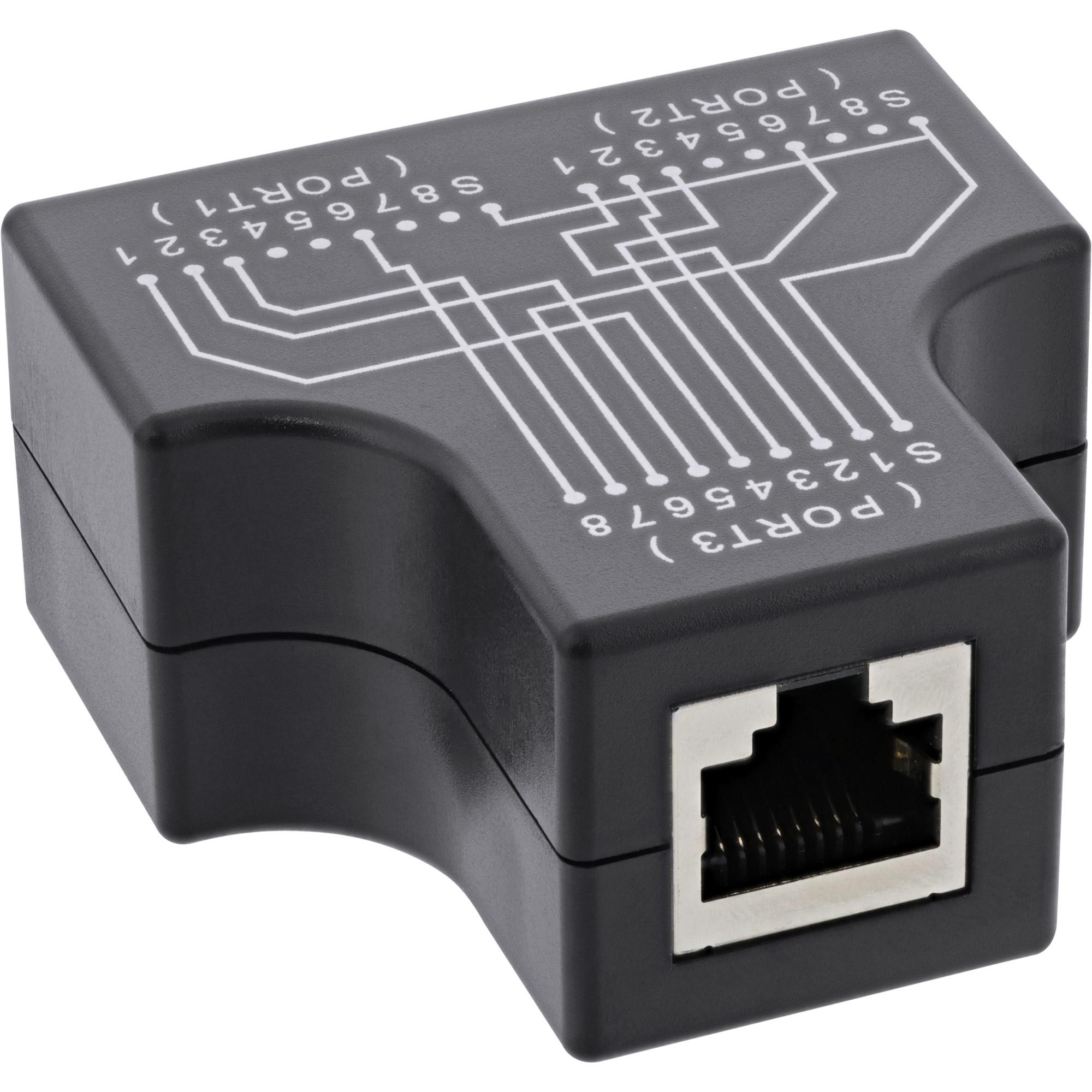 Duplicatore di porte adattatore a T Cat.5e STP: presa RJ45 su 2 prese RJ45