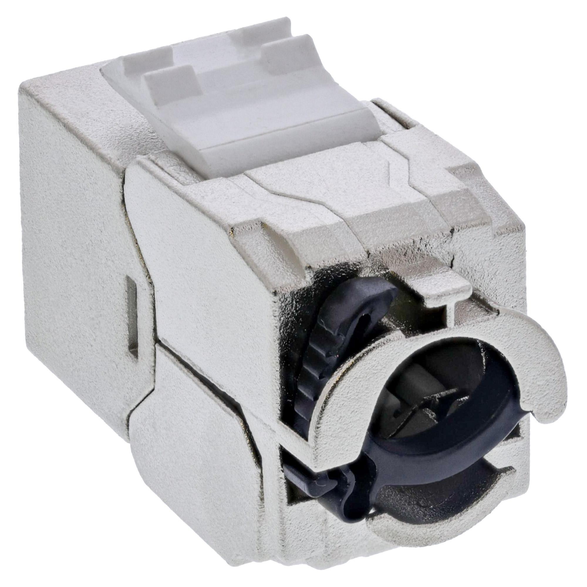 Confezione sfusa da 24 prese InLine Keystone RJ45 Slim SNAP-In Cat.6A fascetta fermacavo integrata (B-76202P)
