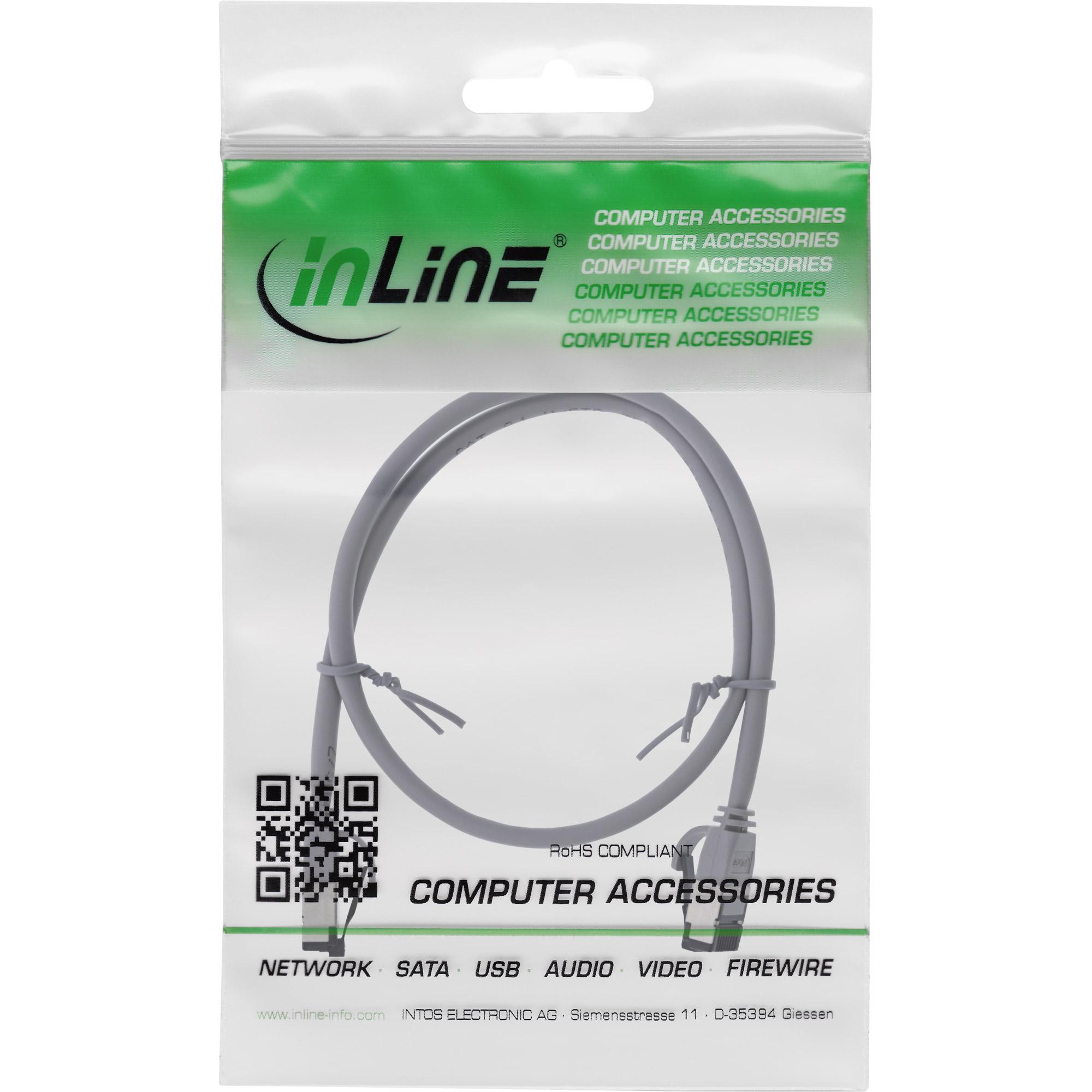 InLine Cavo patch slim U/FTP Cat.8.1 TPE senza alogeni grigio 03m