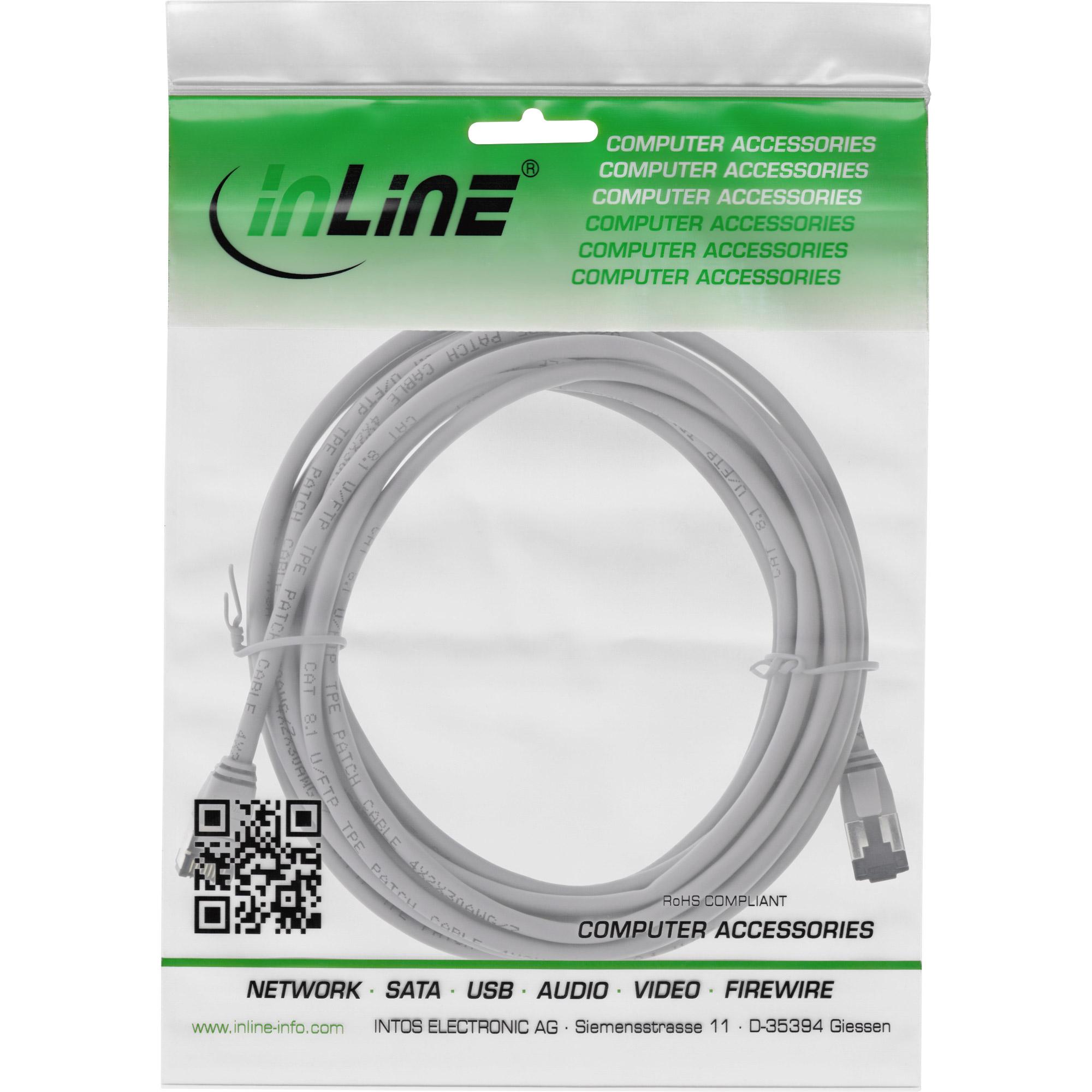 InLine Cavo patch slim U/FTP Cat.8.1 TPE senza alogeni grigio 75m