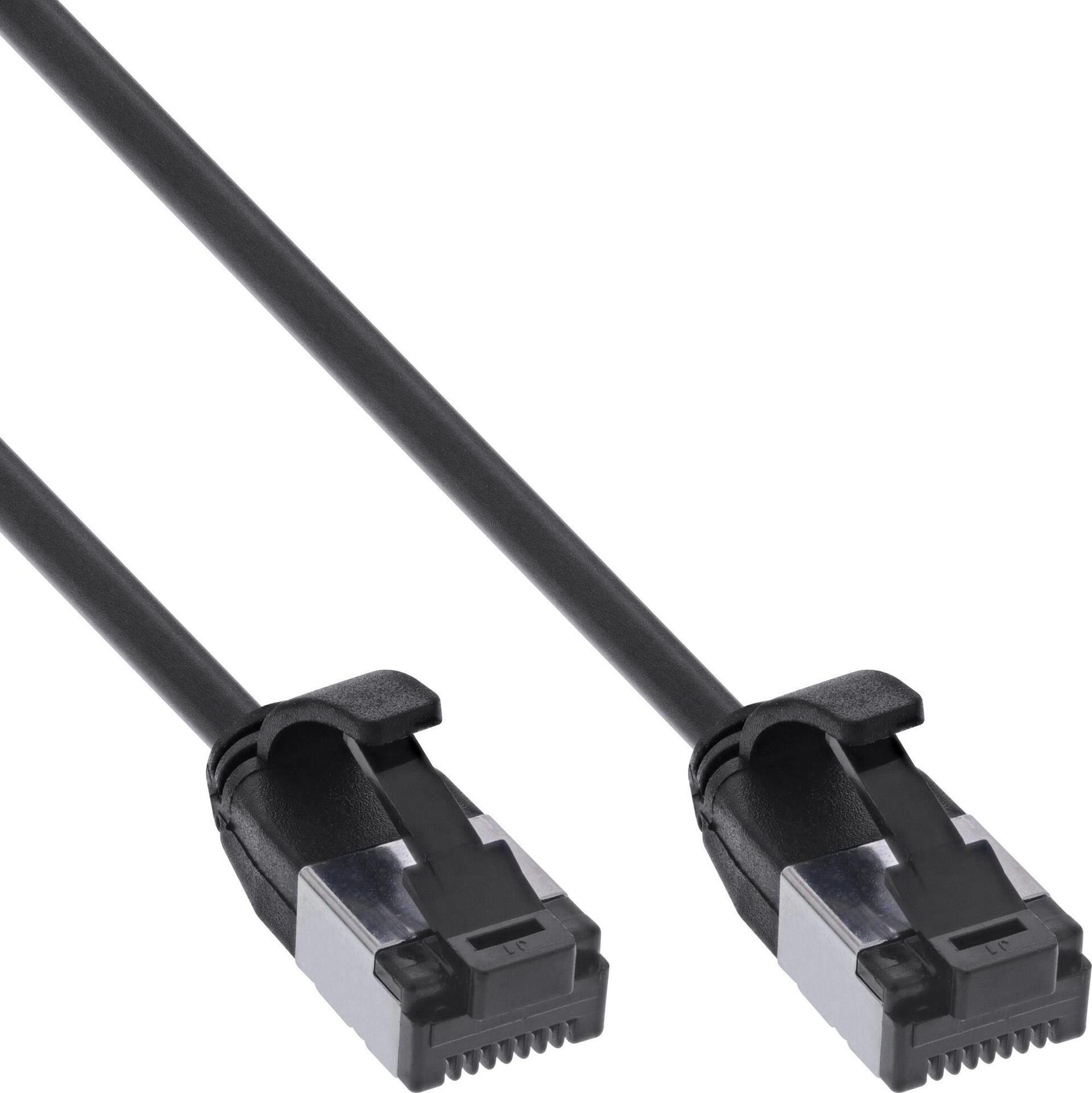 Cavo patch slim - U-FTP - Cat.8.1 - TPE senza alogeni - nero - 1m