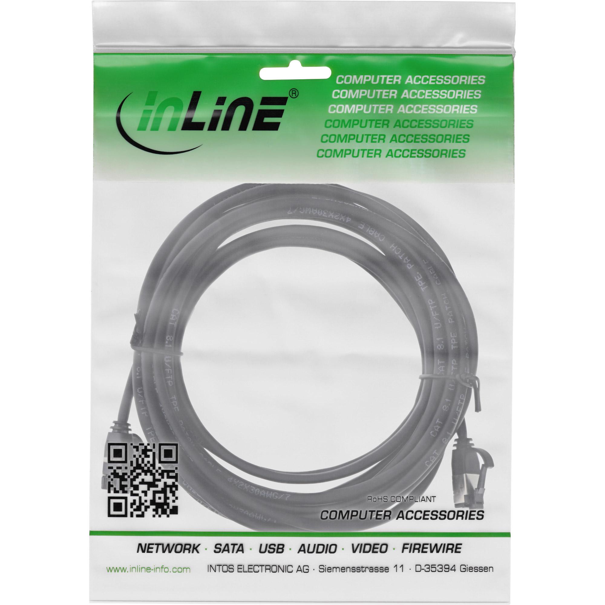 Cavo patch slim - U-FTP - Cat.8.1 - TPE senza alogeni - nero - 10 m