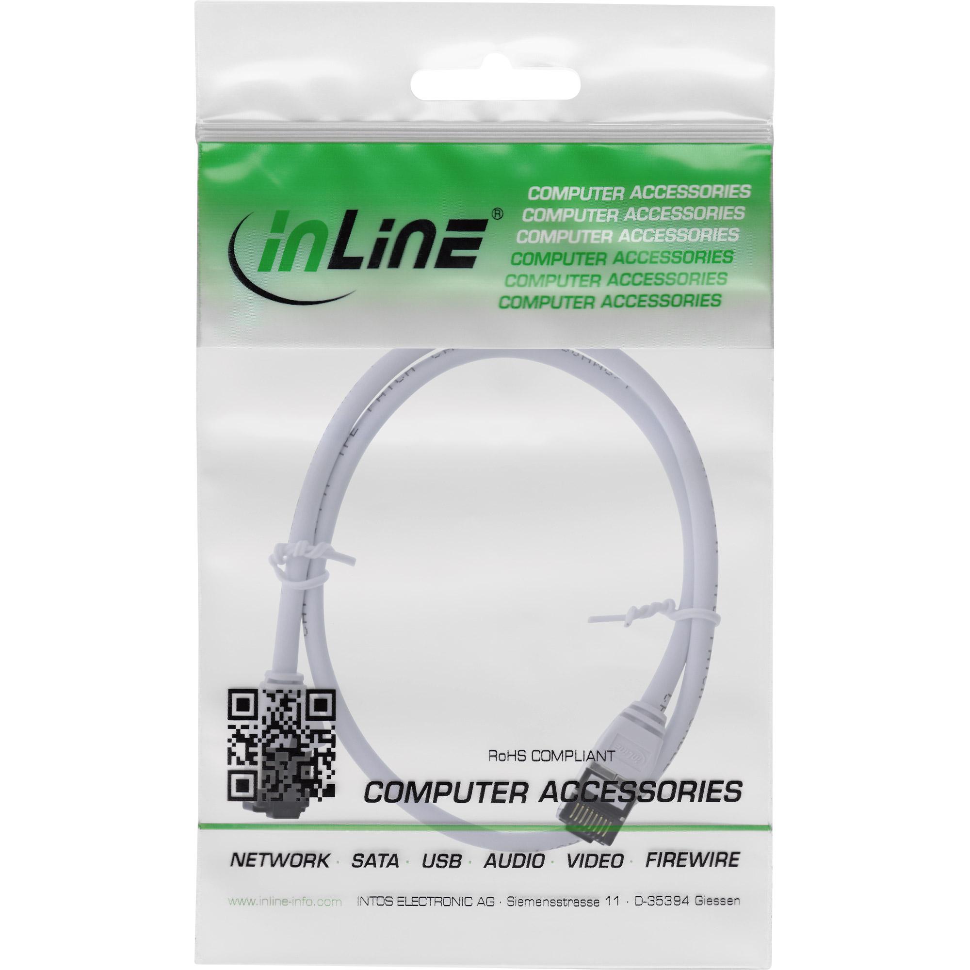 Cavo patch slim - U-FTP - Cat.8.1 - TPE senza alogeni - bianco - 0,3 m