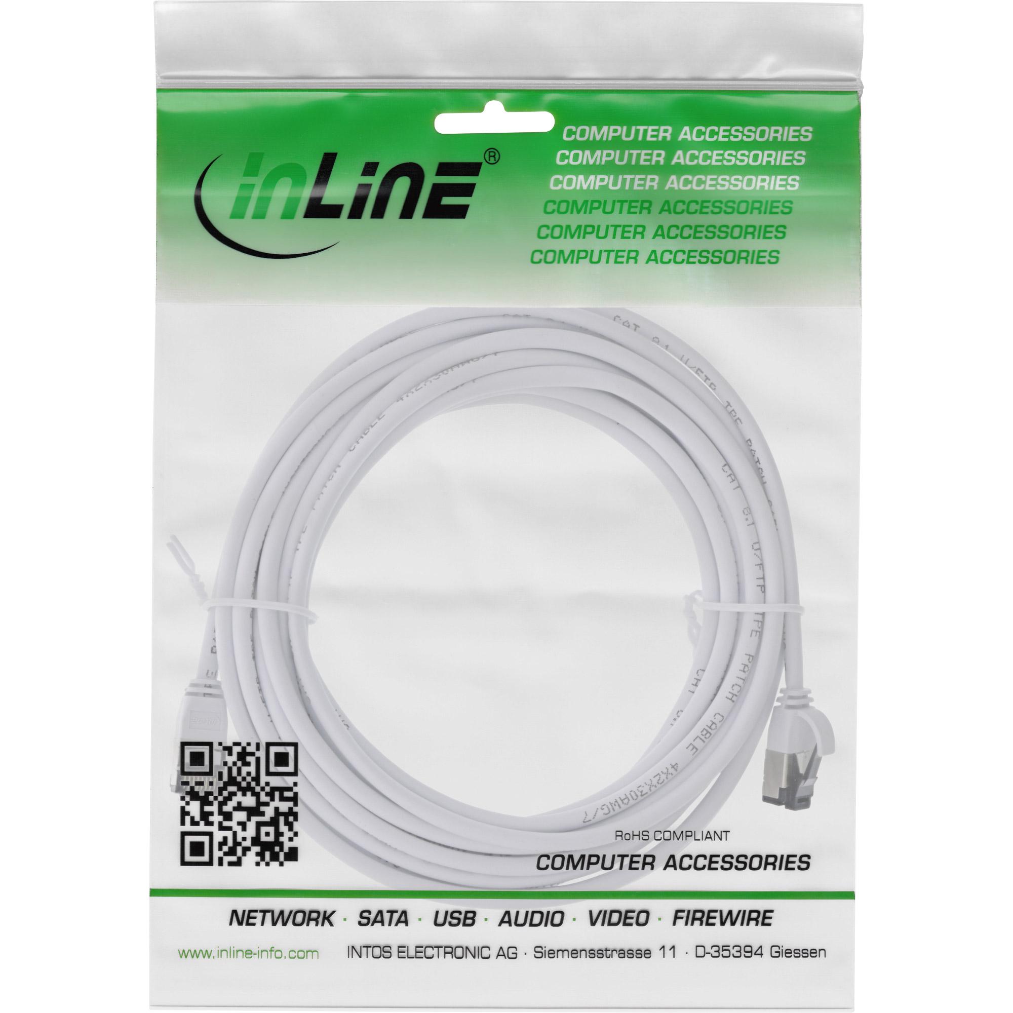 Cavo patch slim - U-FTP - Cat.8.1 - TPE senza alogeni - bianco - 10 m