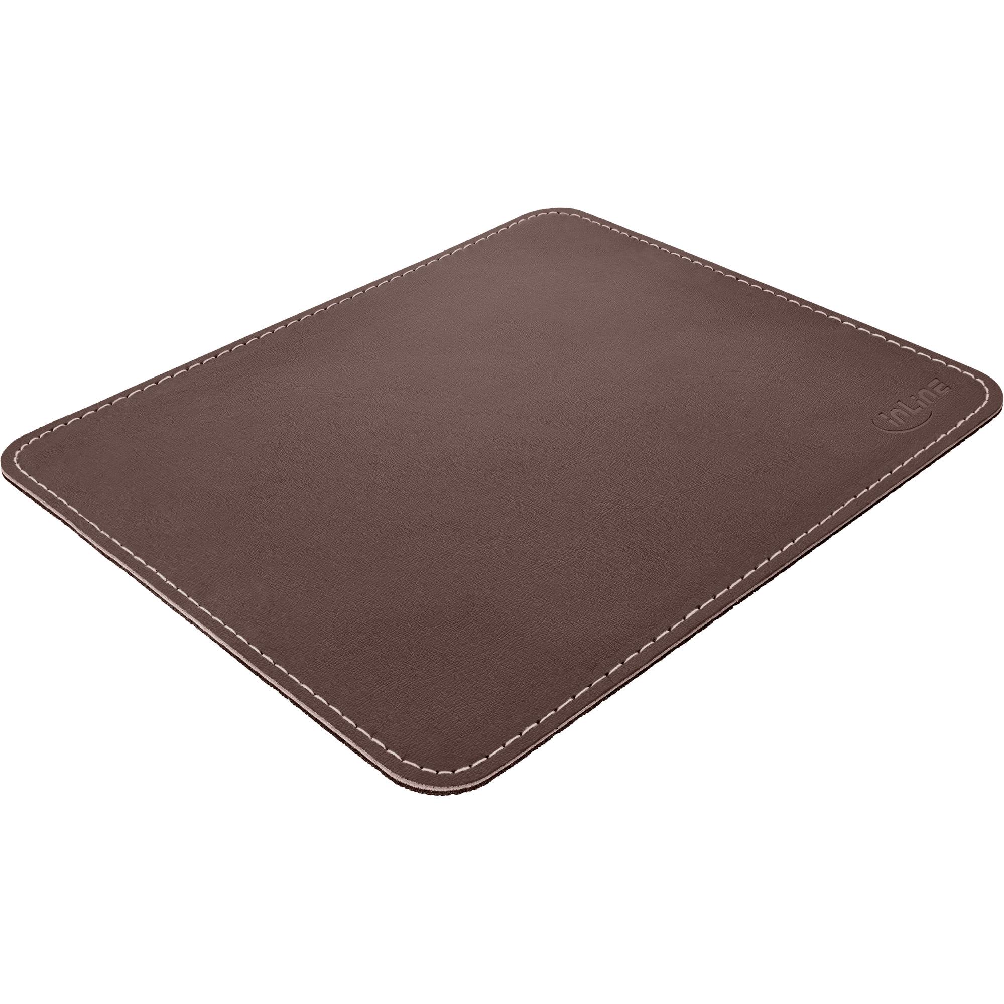 Pad mouse in linea premium in pelle sintetica marrone, 255x220x3mm. Larghezza: 255 mm, profondità: 220 mm. Colore del prodotto
