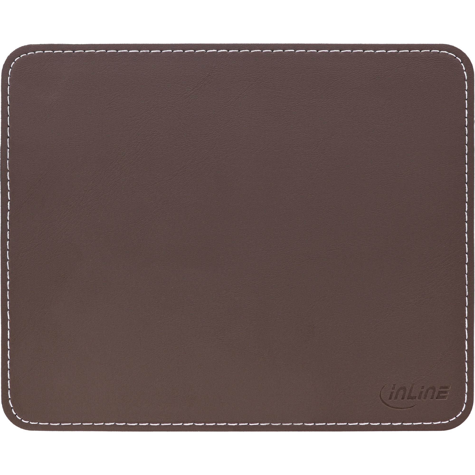 Pad mouse in linea premium in pelle sintetica marrone, 255x220x3mm. Larghezza: 255 mm, profondità: 220 mm. Colore del prodotto