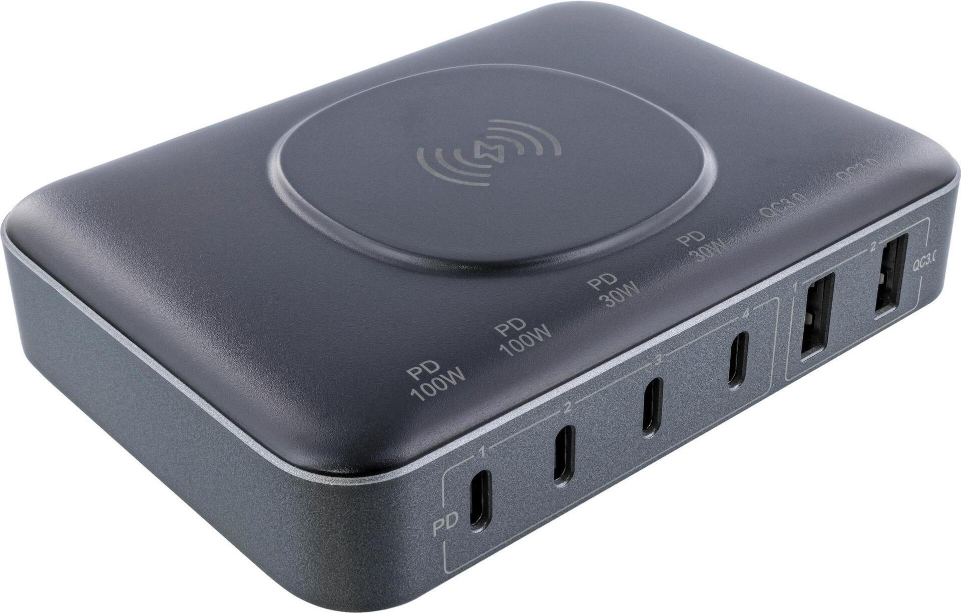 Qi Powerstation Multiporta - Alimentatore - Caricabatterie - Ricarica wireless
