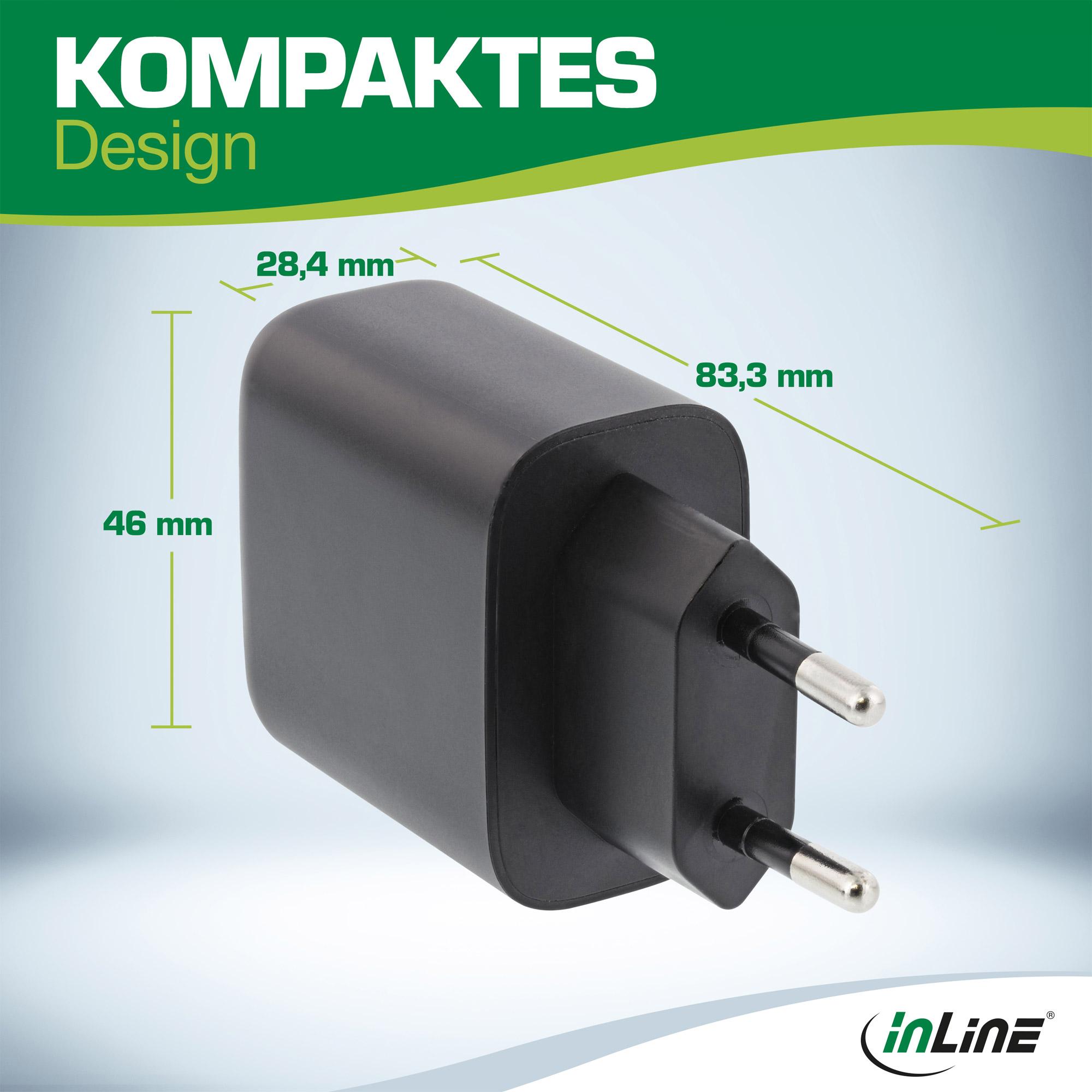 Alimentatore USB PD - caricabatterie GaN - Power Delivery USB-C singolo - 65 W - nero