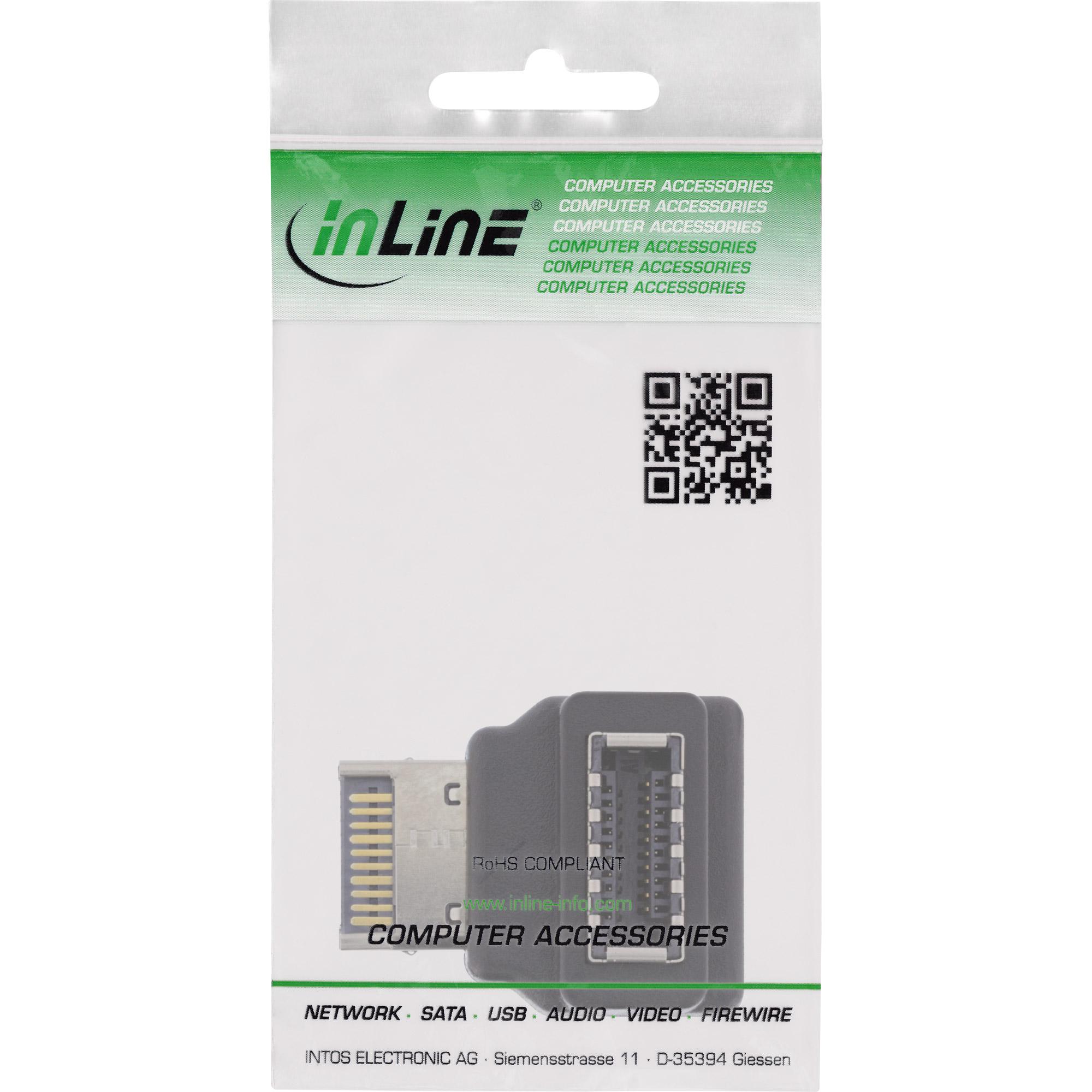 Adattatore USB 3.2 interno - spina USB-E sul pannello anteriore alla presa USB-E 90