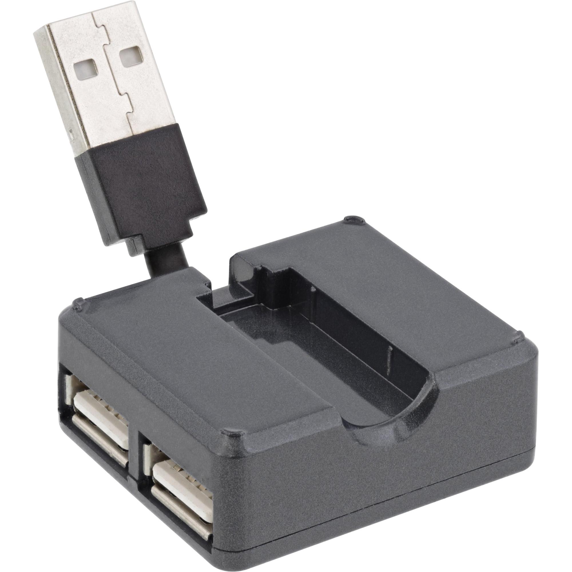 Hub USB 2.0 a 4 porte - USB-A maschio a 4x USB-A femmina - cavo 4 cm