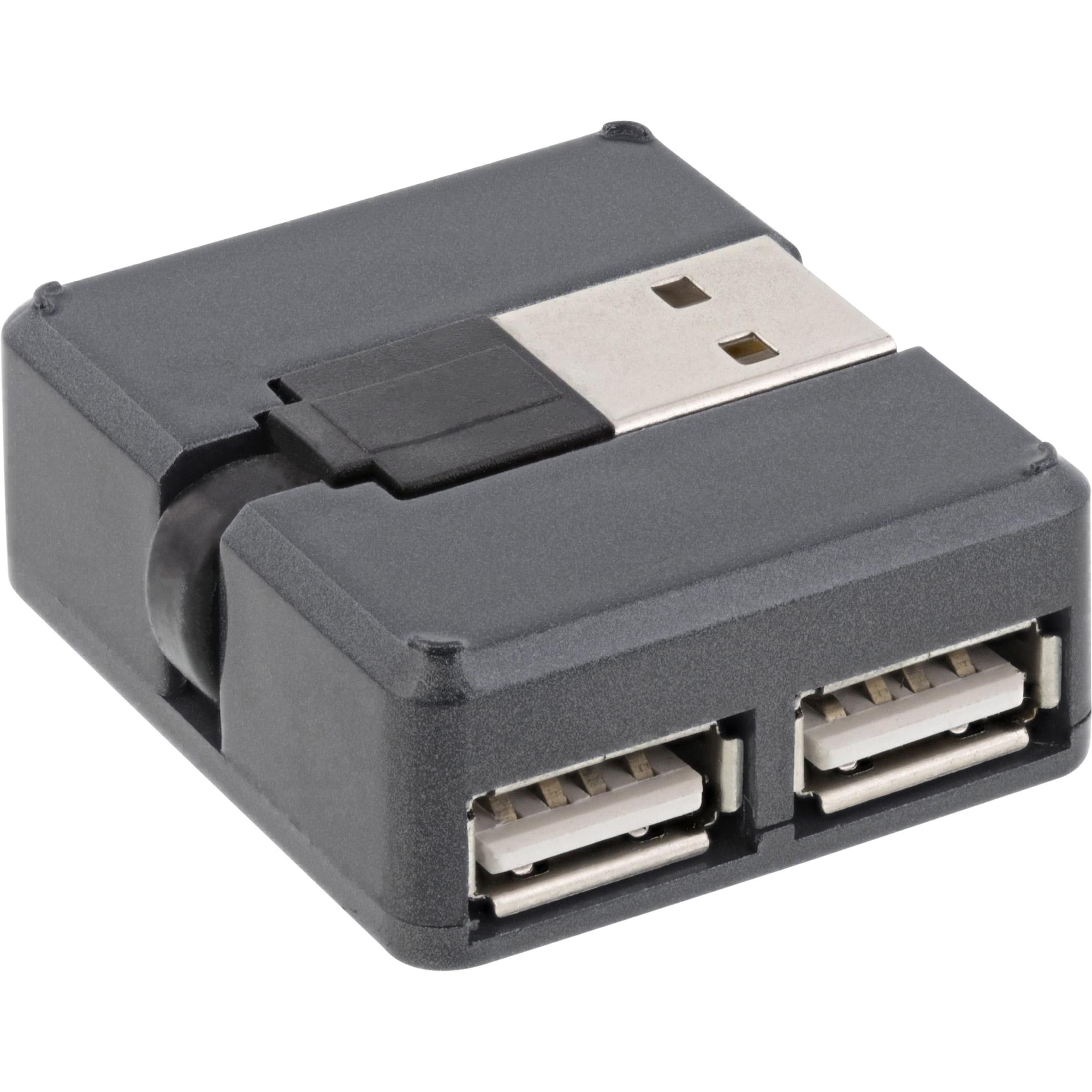 Hub USB 2.0 a 4 porte - USB-A maschio a 4x USB-A femmina - cavo 4 cm