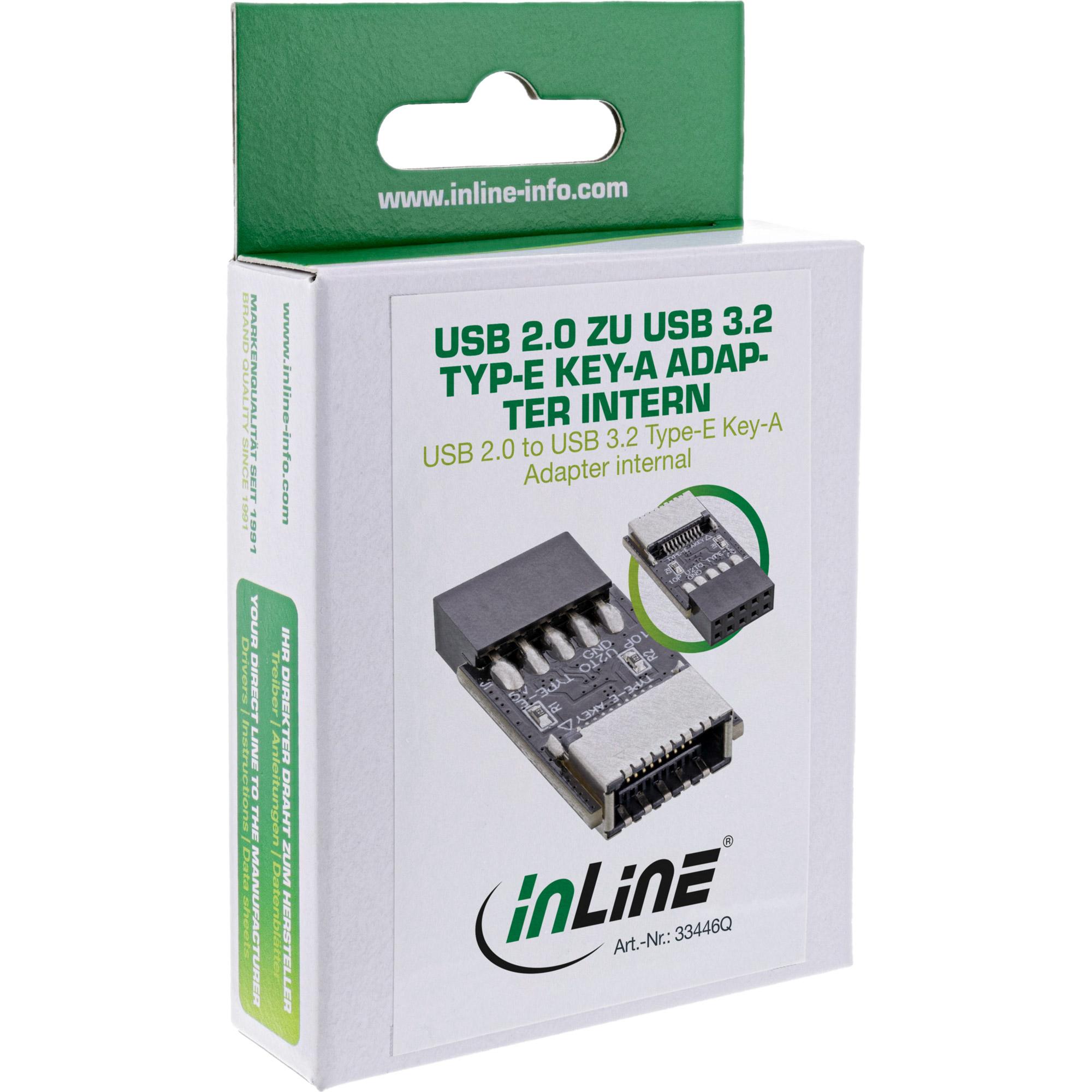 Adattatore da USB 2.0 a USB 3.2 Type-E Key-A interno