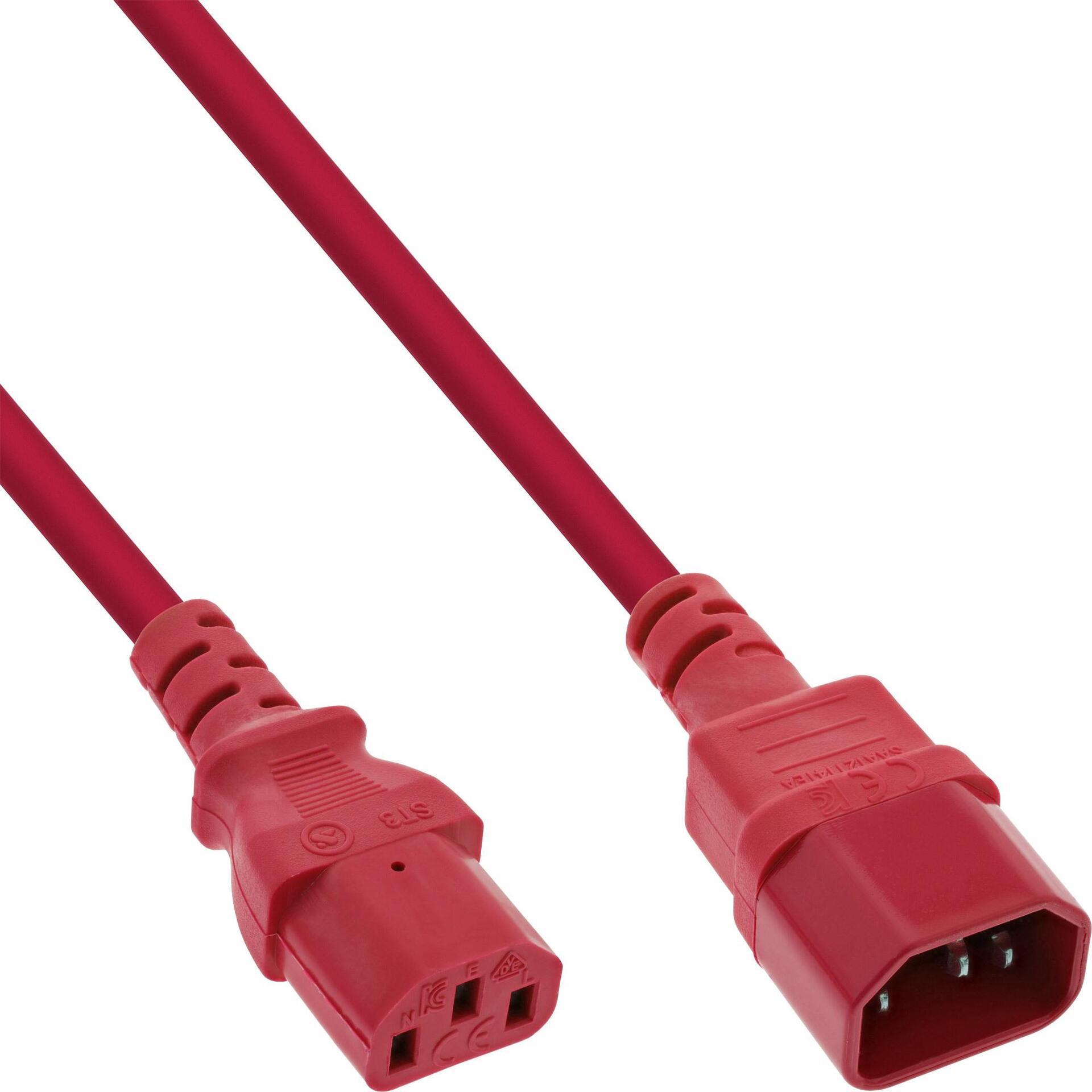 In linea 55 pacchetto bulk estensione del dispositivo freddo c13 su C14 rosso 1 m - cavo - cavo di estensione - elettricità/al