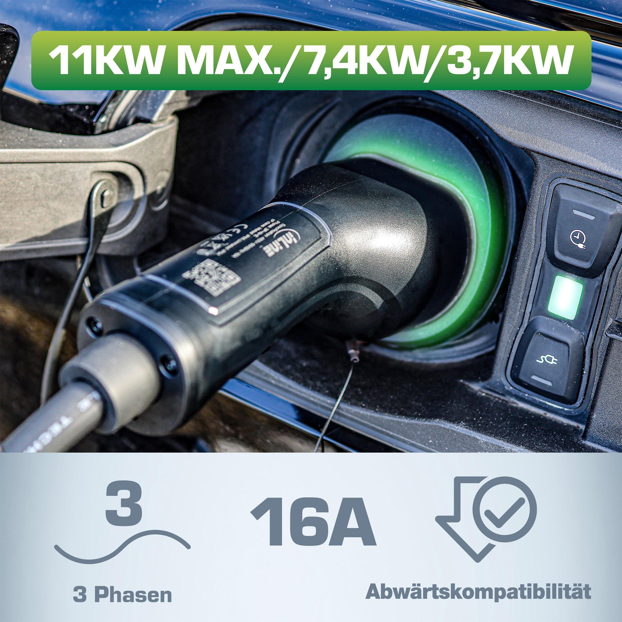 Cavo di ricarica per auto elettriche 11kW tipo 2 - trifase - 5m