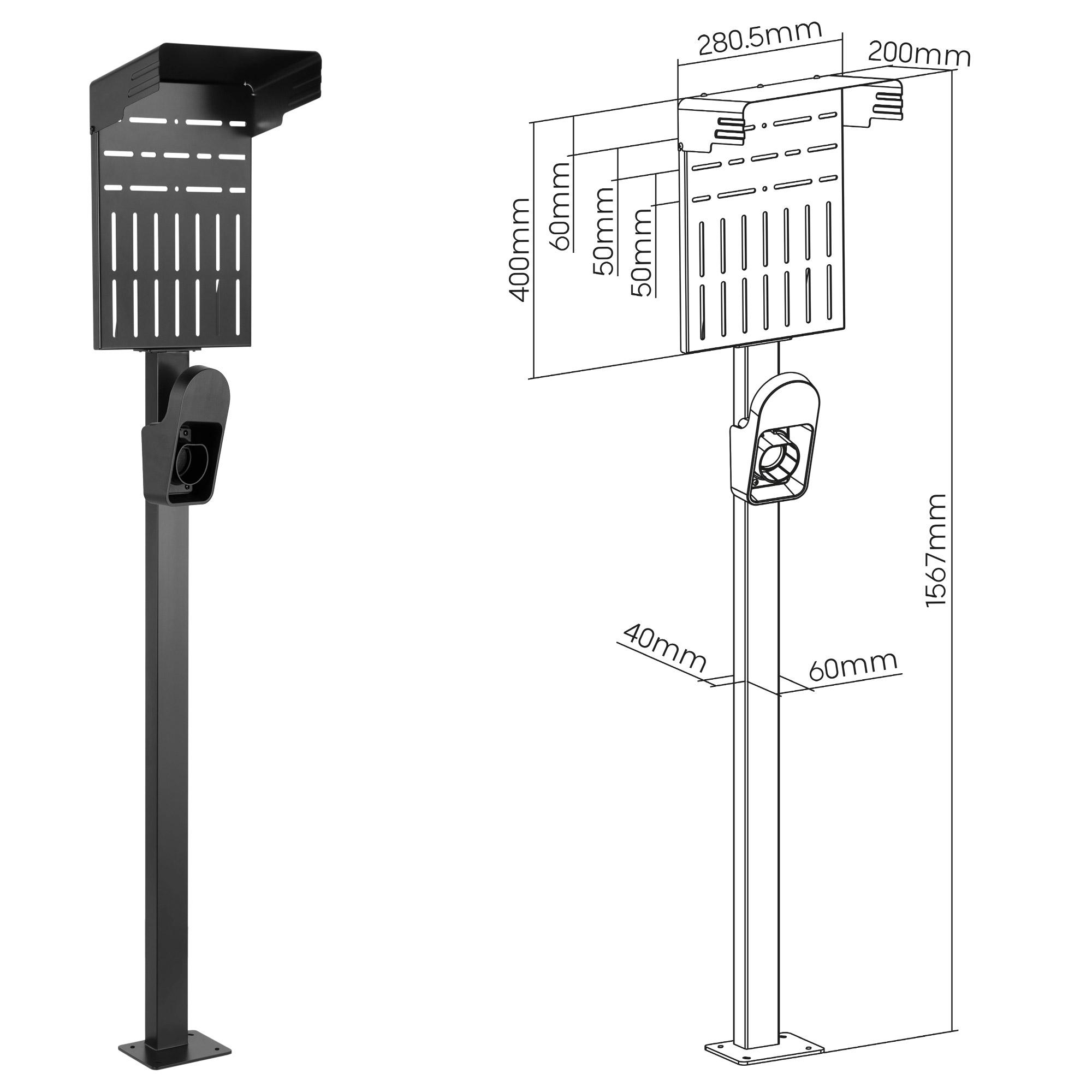 InLine Supporto universale per wallbox con supporto per cavo di ricarica EV