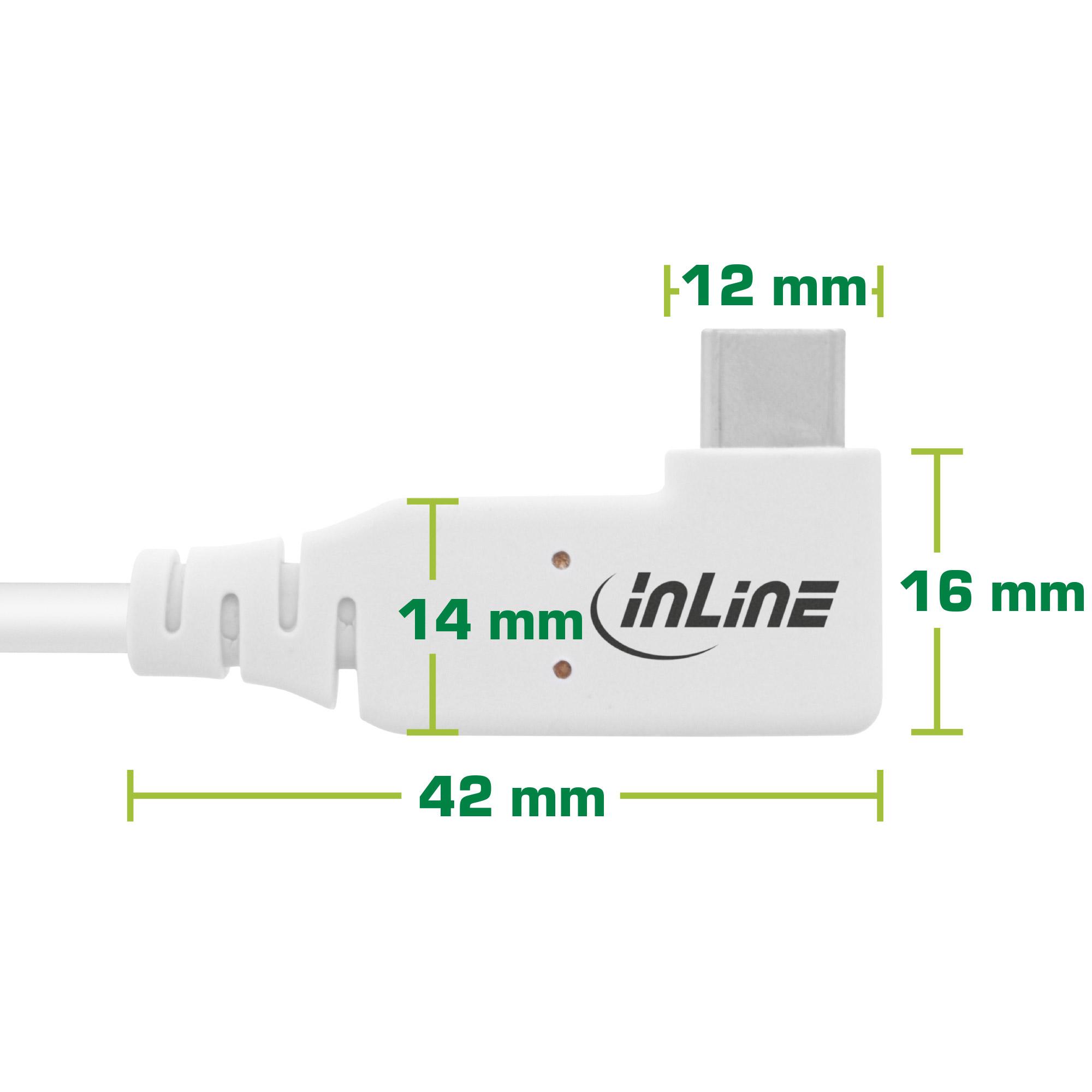 Cavo USB4 - USB-C - angolato a un'estremitÃ  - PD 240W - 8K60Hz - TPE - bianco - 0,5m