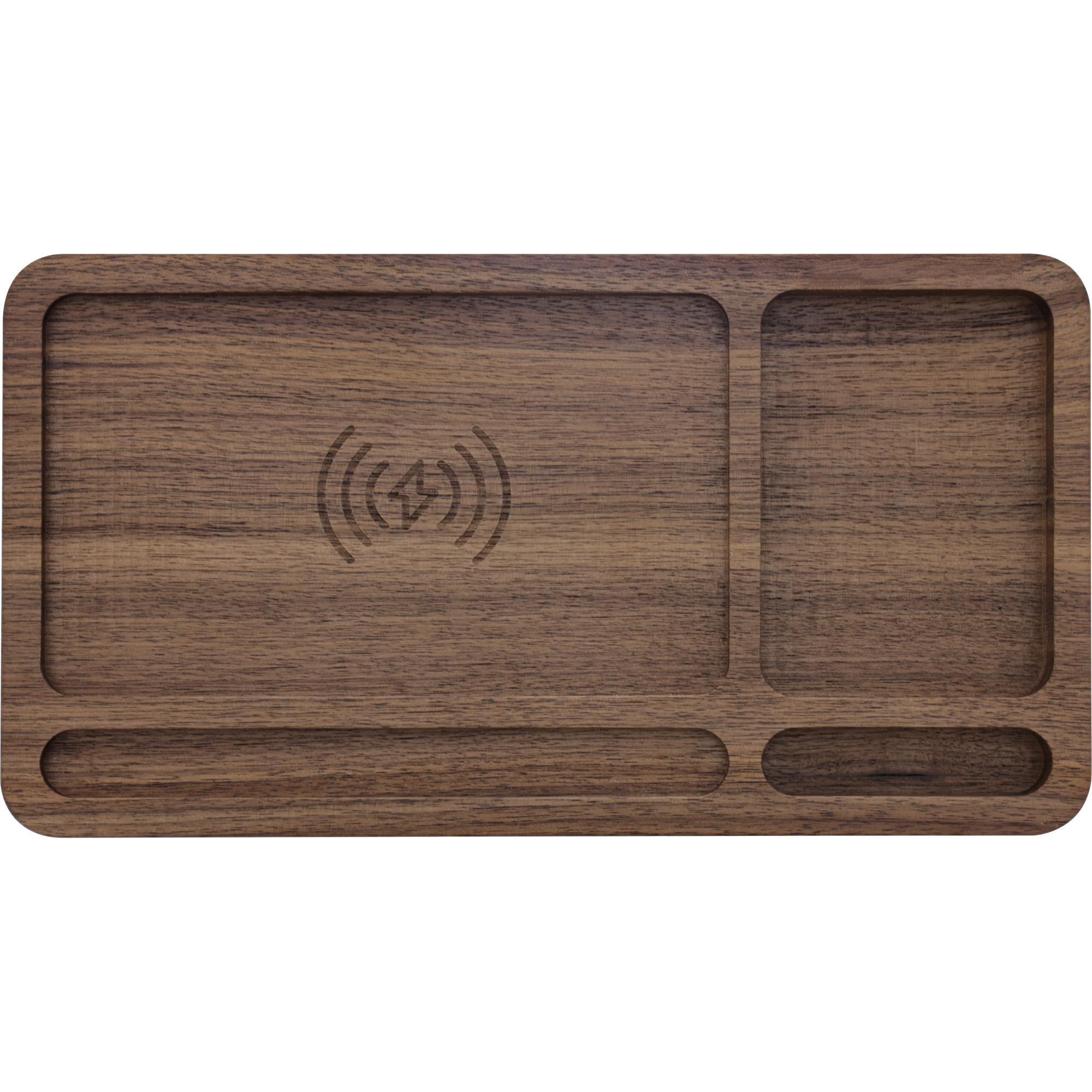 InLine WoodCharge - Organizer con superficie di ricarica Qi