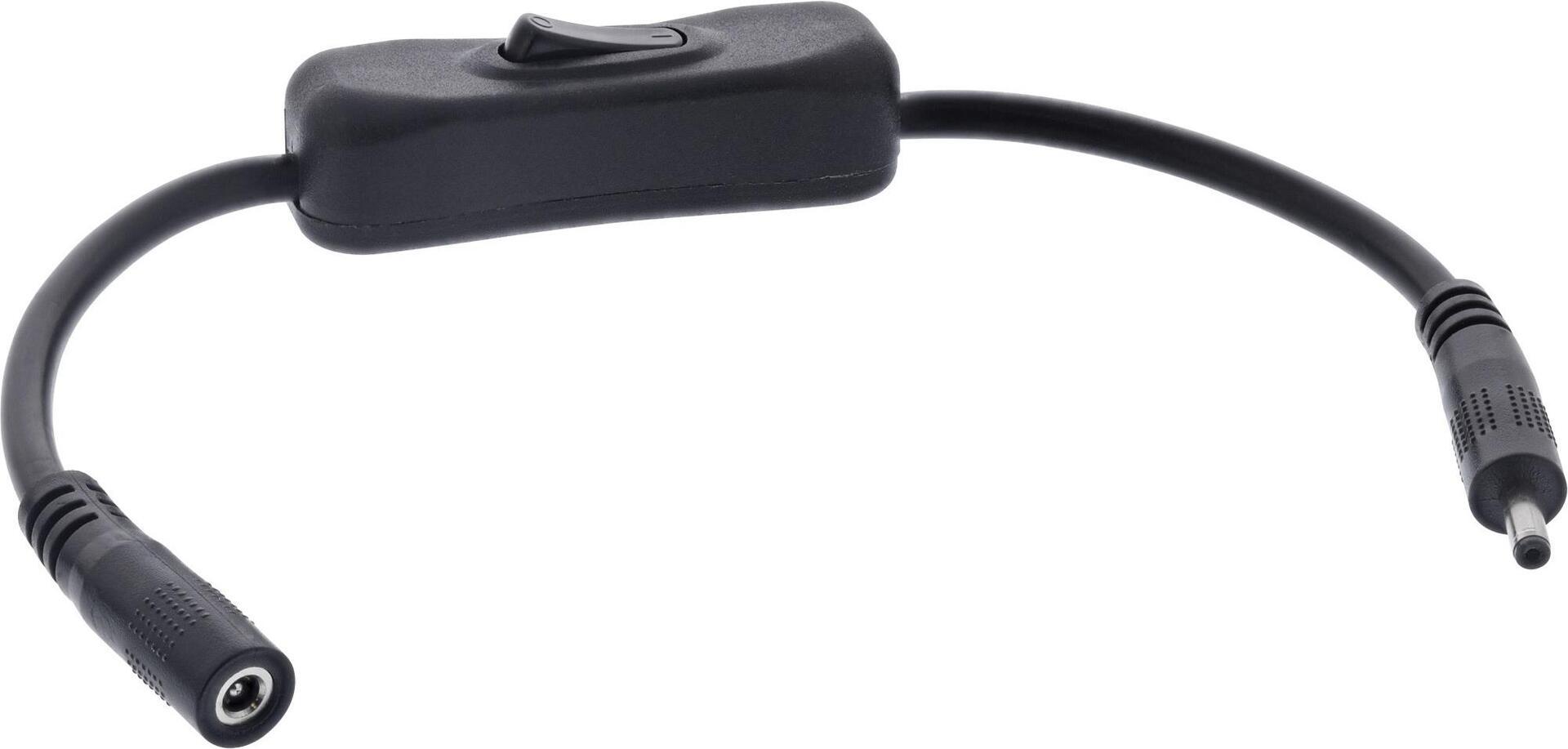 Cavo DC con interruttore - DC ST-BU 3,5x1,35mm - AWG 18 - nero - 0,20m