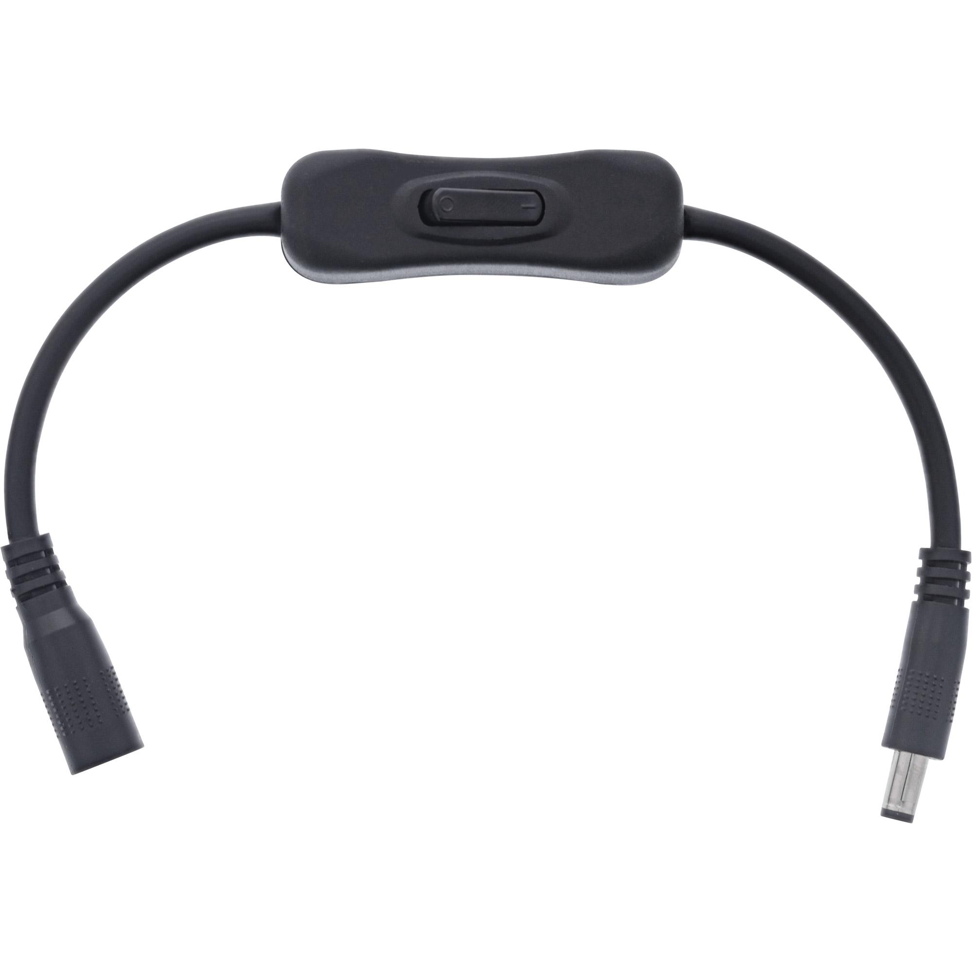Cavo DC con interruttore - DC ST-BU 5.5x2.1mm - AWG 18 - nero - 0.20m