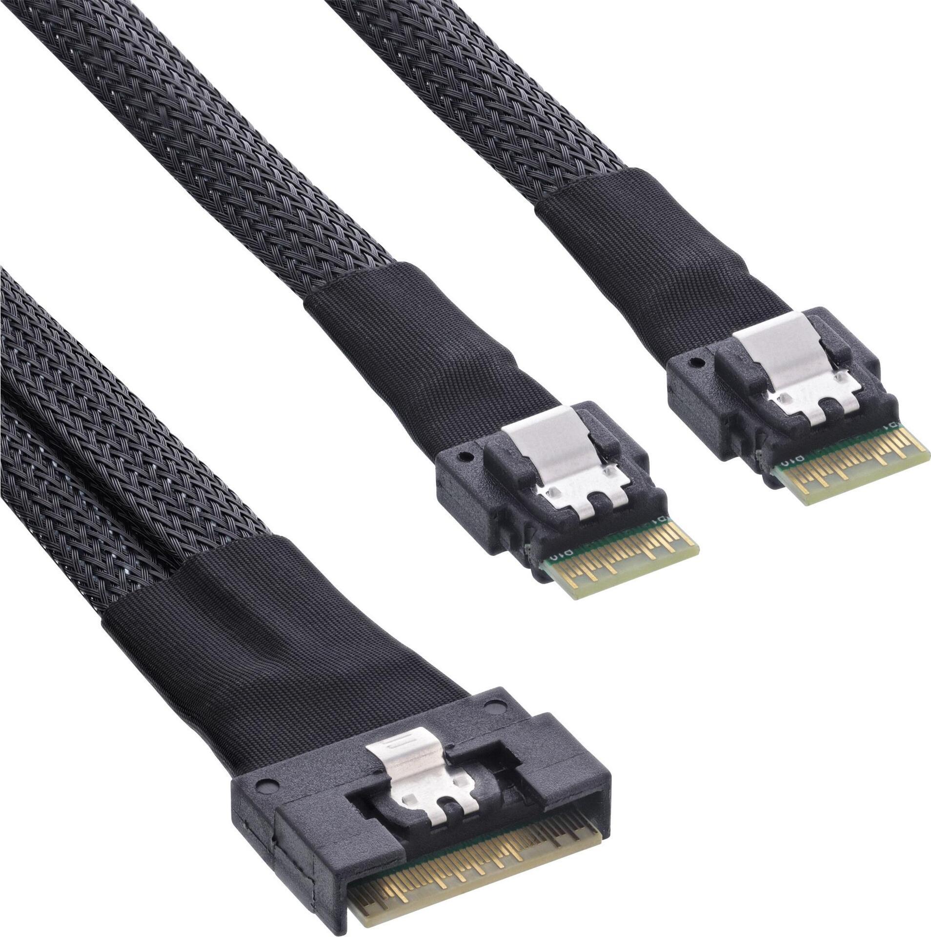 Cavo SAS sottile - SFF-8654 8i a 2x SFF-8654 4i - 1 m - 1 m - SFF-8654 8i - 2x SFF-8654 4i - Dritto