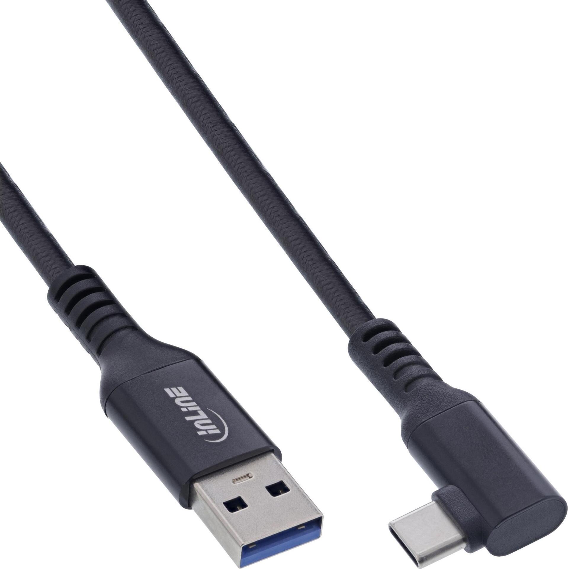 Cavo USB 3.2 Gen.1 - USB-C St angolato - USB-A St per VR - nero - 5 m - 5 m - USB C - USB A - USB 3.2