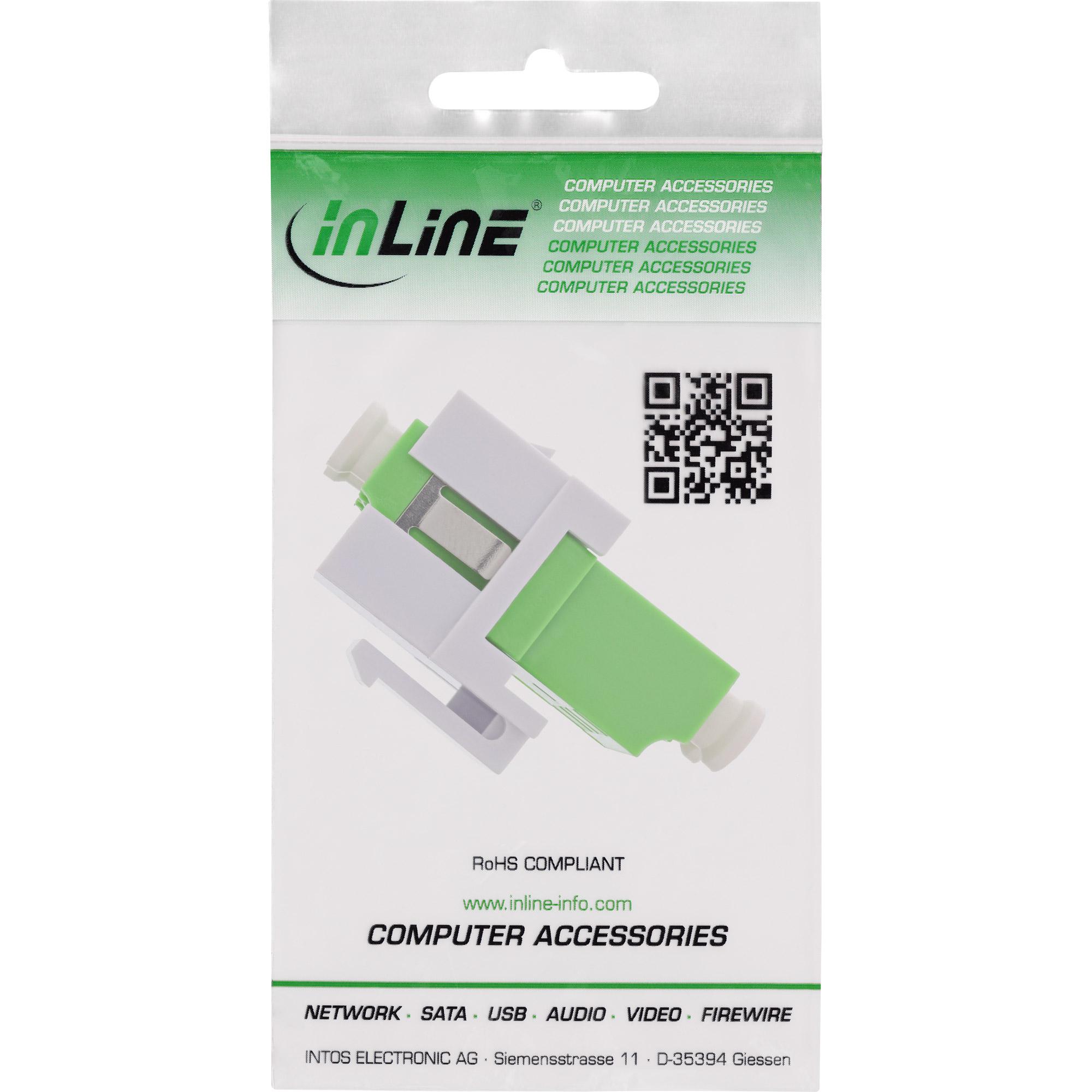 InLine Adattatore Snap-In Keystone FO LC/LC duplex singlemodale verde