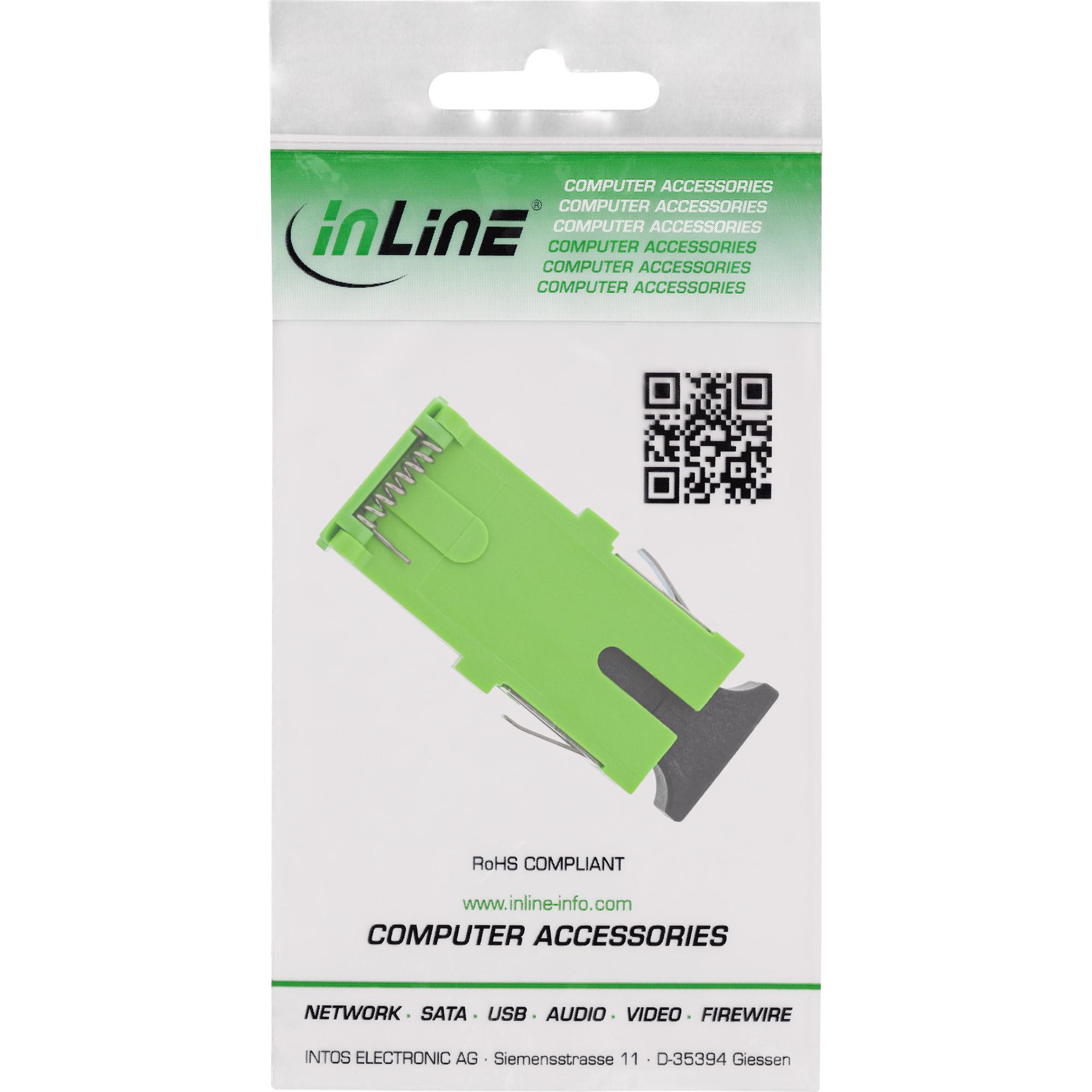 Giunto per fibra ottica - simplex SC-SC - SM - manicotto in ceramica - con otturatore - verde - SC-SC - verde -