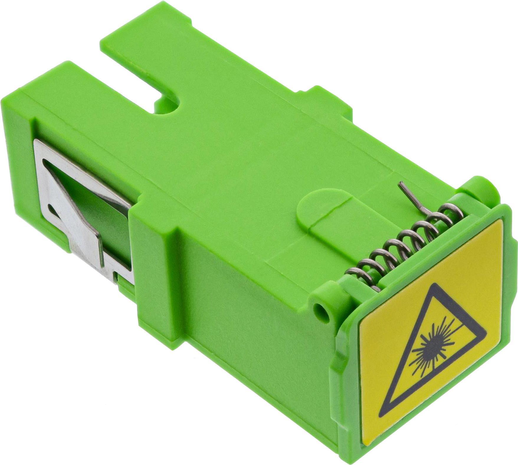 Giunto per fibra ottica - simplex SC-SC - SM - manicotto in ceramica - con otturatore - verde - SC-SC - verde -