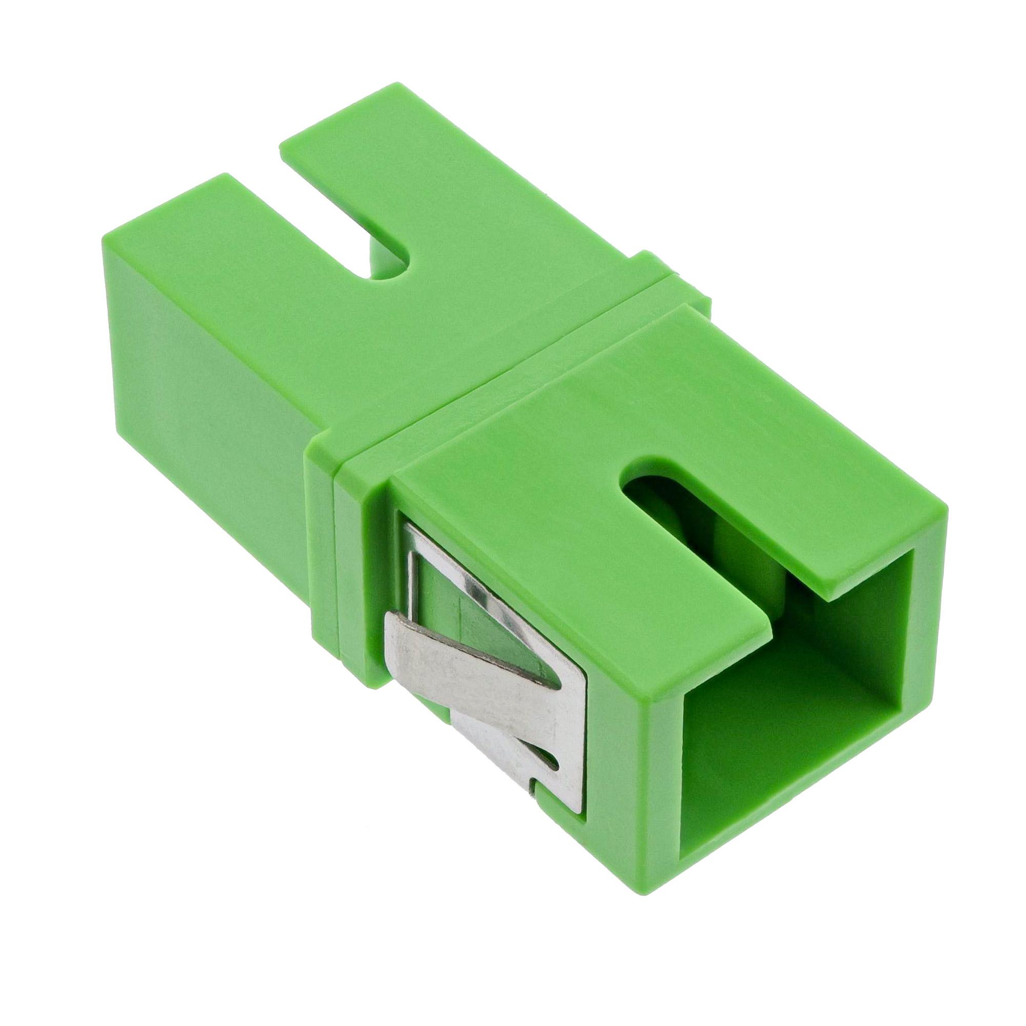 Giunto per fibra ottica - simplex SC-SC - SM - manicotto in ceramica - con otturatore interno - verde - SC - gr