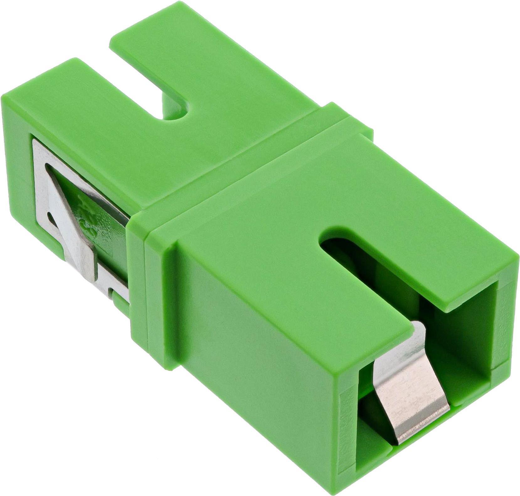 Giunto per fibra ottica - simplex SC-SC - SM - manicotto in ceramica - con otturatore interno - verde - SC - gr