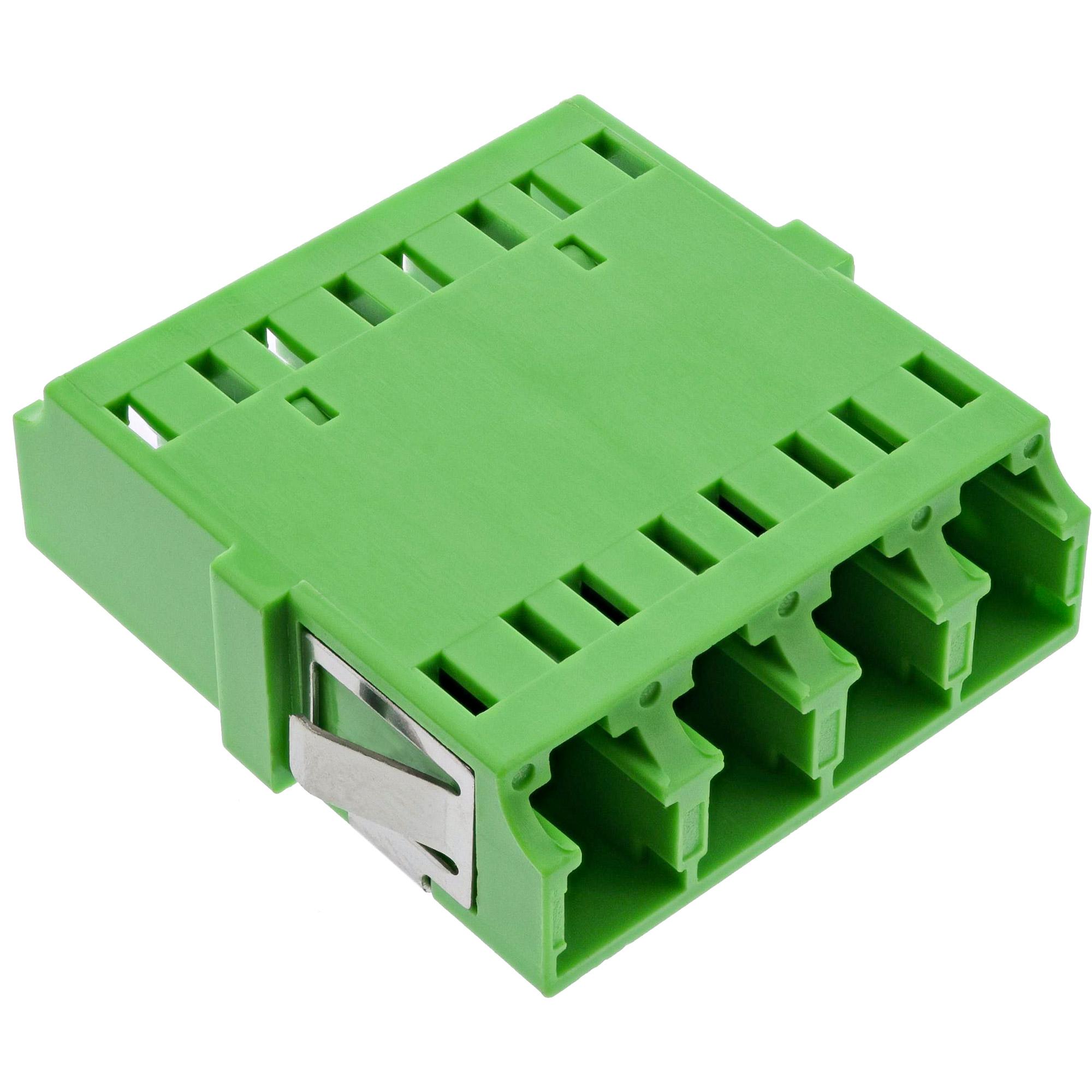 Accoppiatore per fibra ottica - quad LC-LC - monomodale - verde - manicotto in ceramica - LC - femmina - verde - singolo
