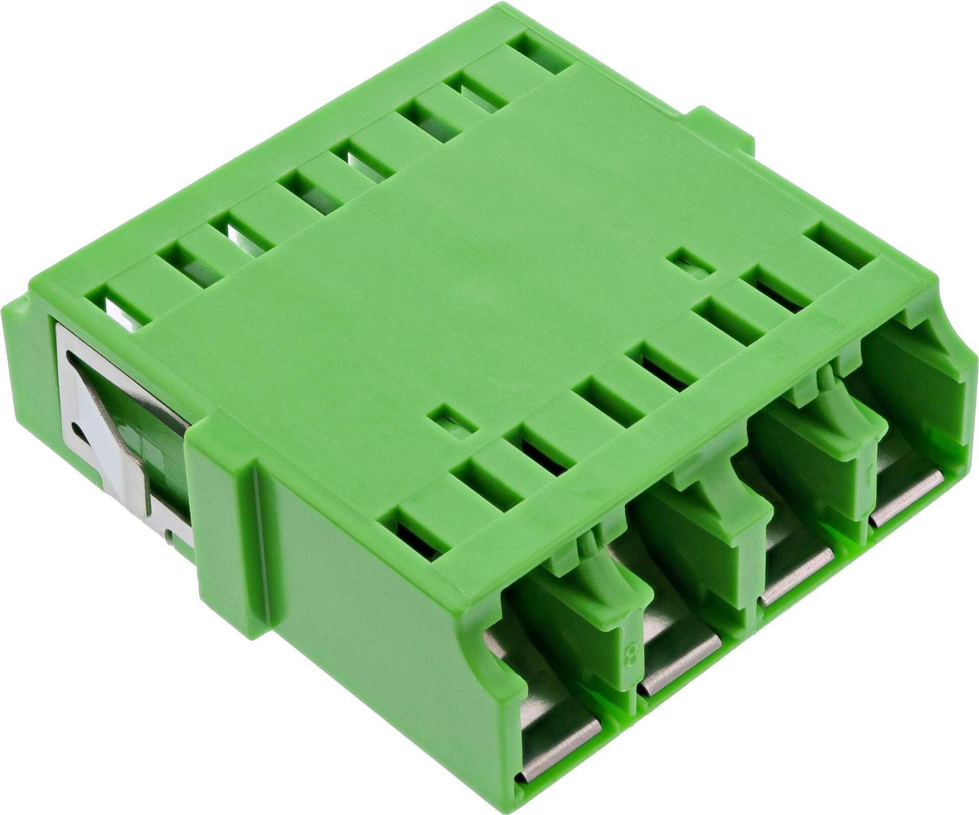 Accoppiatore per fibra ottica - quad LC-LC - monomodale - verde - manicotto in ceramica - LC - femmina - verde - singolo