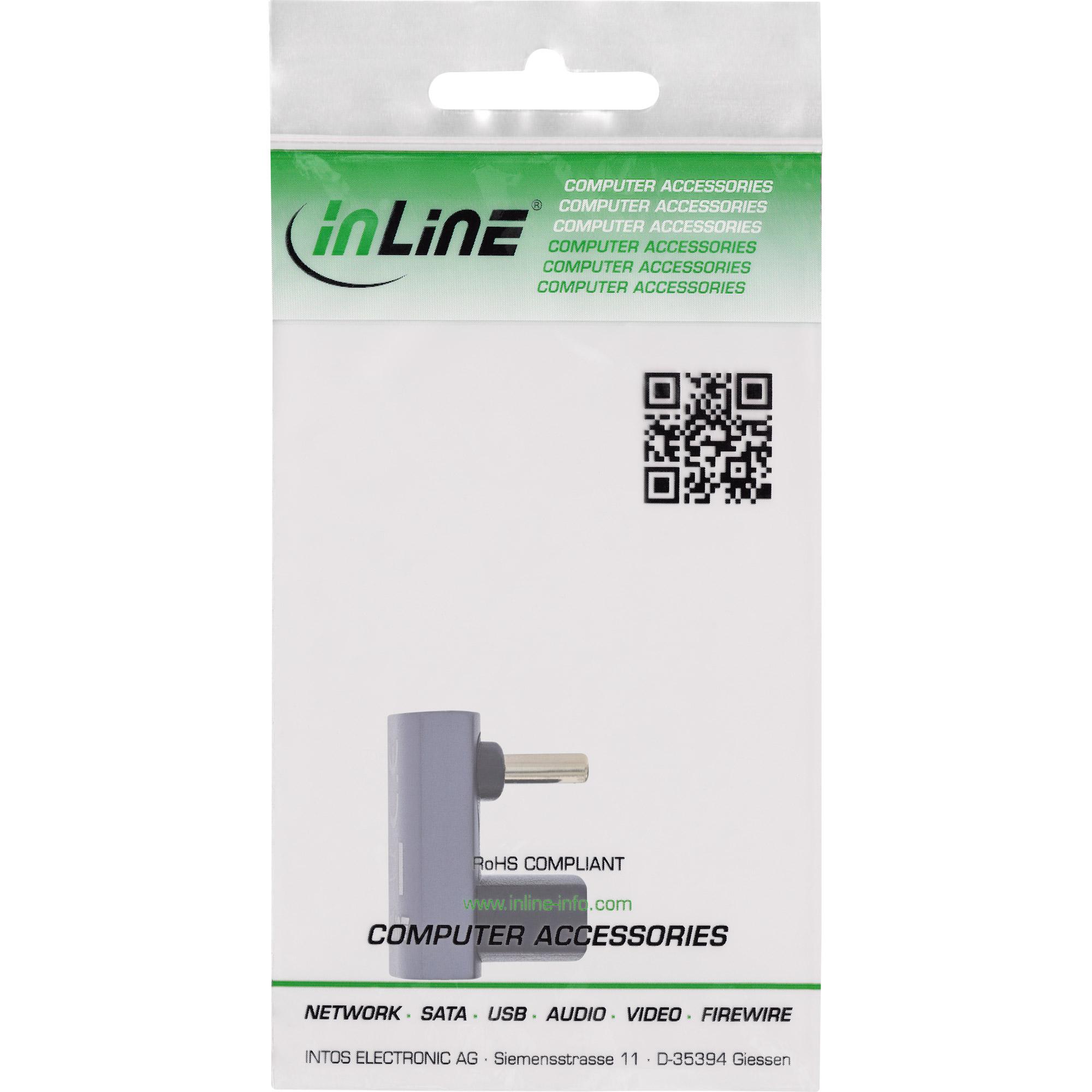 InLine Adattatore USB4 presa/spina USB-C 180 alluminio grigio