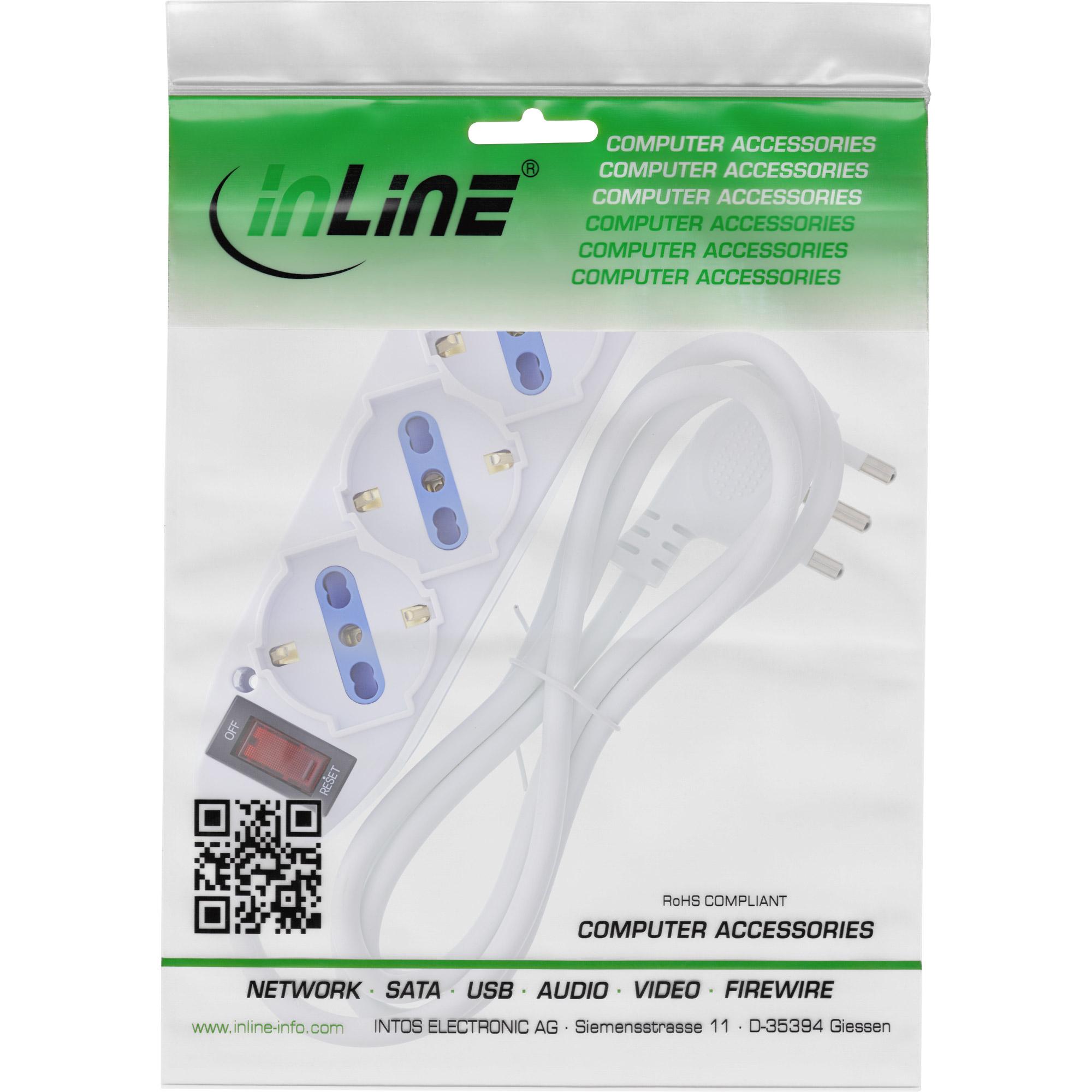 InLine 16431Z prolunghe e multiple 15 m 3 presa(e) AC Interno Bianco