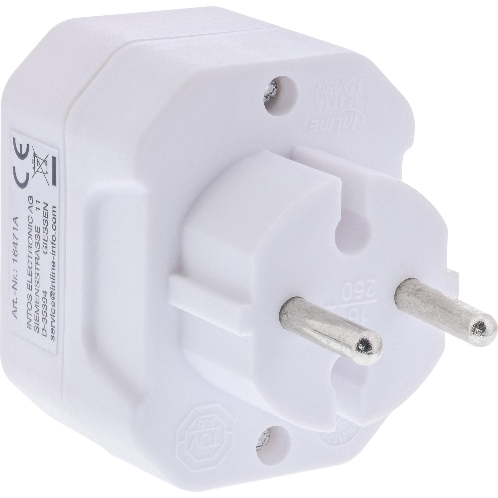 InLine 16471A adattatore per presa di corrente Tipo F Tipo C (Europlug) Bianco