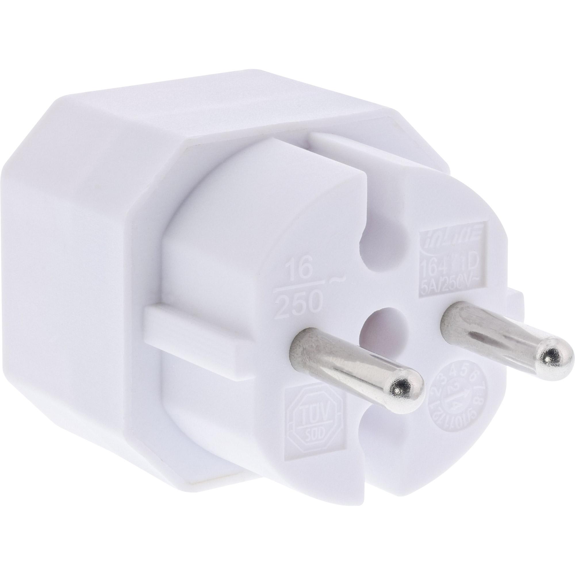 InLine 16471D adattatore per presa di corrente Tipo F Tipo C (Europlug) Bianco