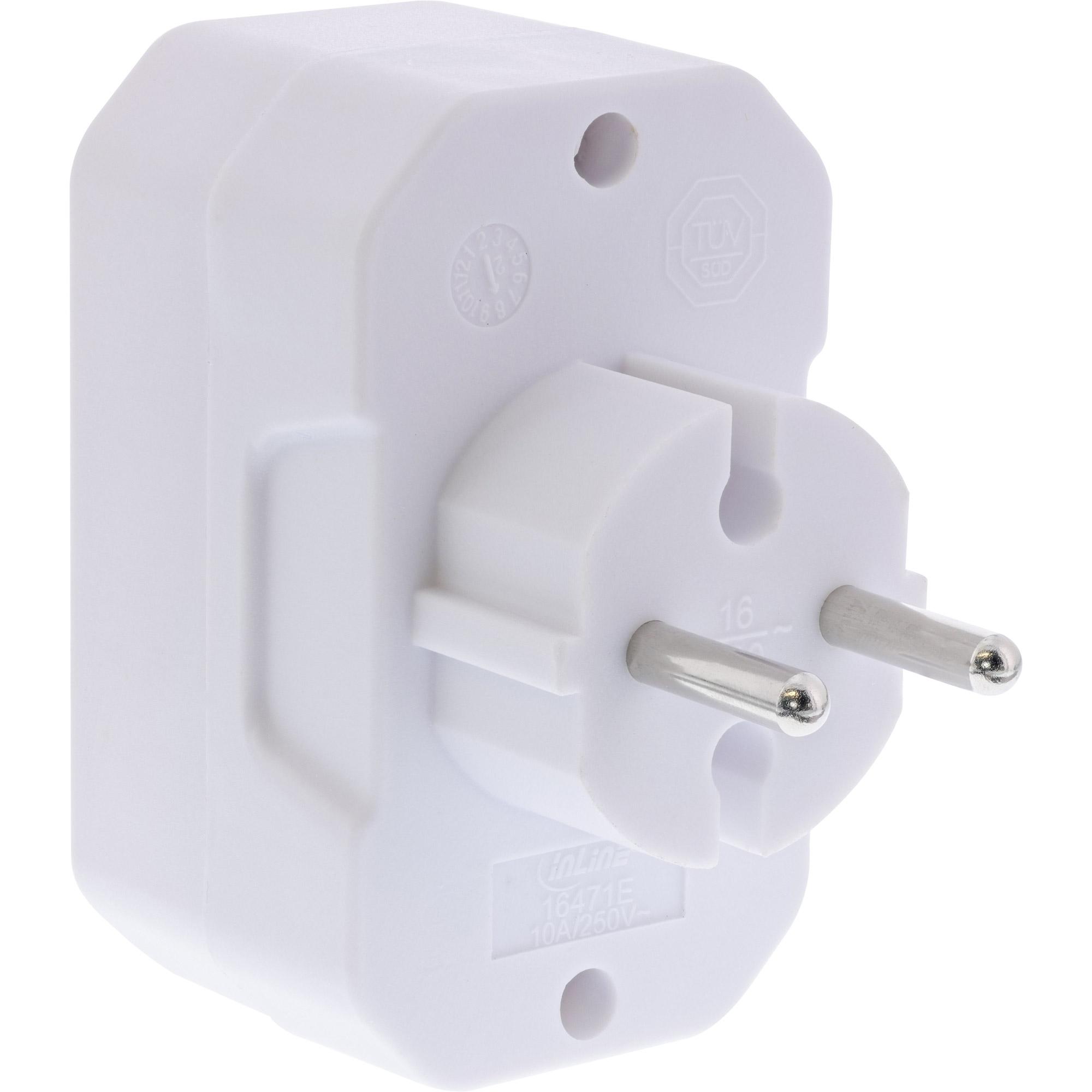 InLine 16471E adattatore per presa di corrente Tipo F Tipo C (Europlug) Bianco
