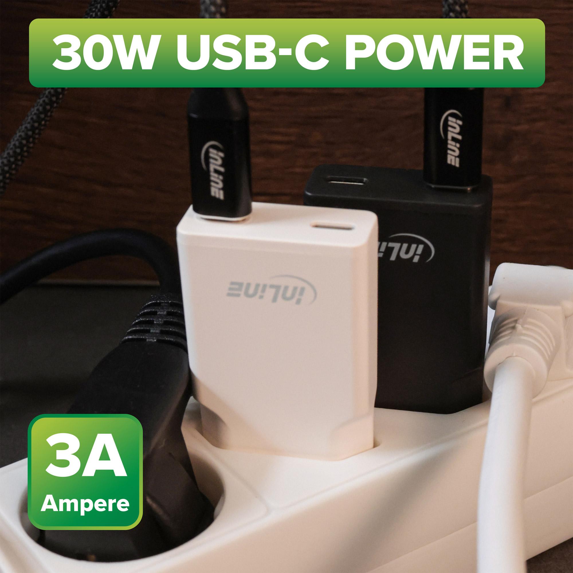 InLine Caricatore di alimentazione USB Dual USB-C PD PPS 30W nero