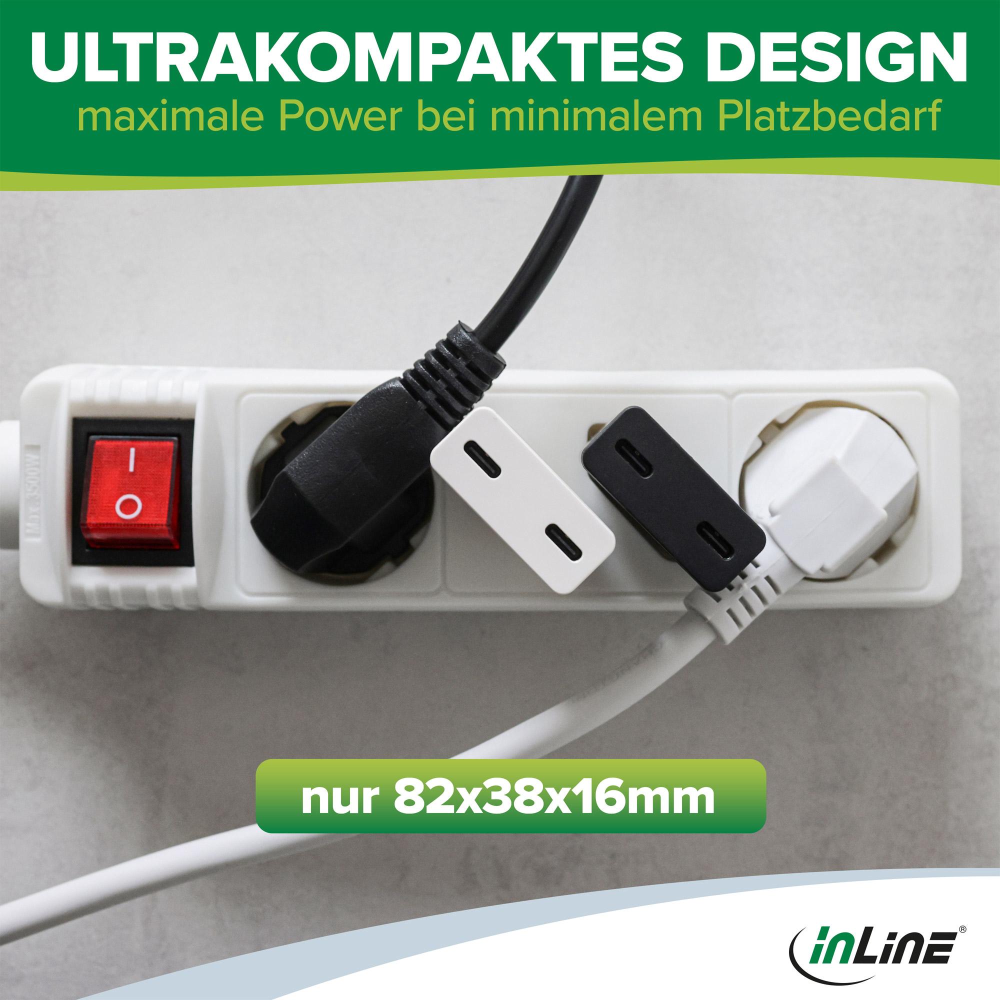 InLine Caricatore di alimentazione USB Dual USB-C PD PPS 30W bianco